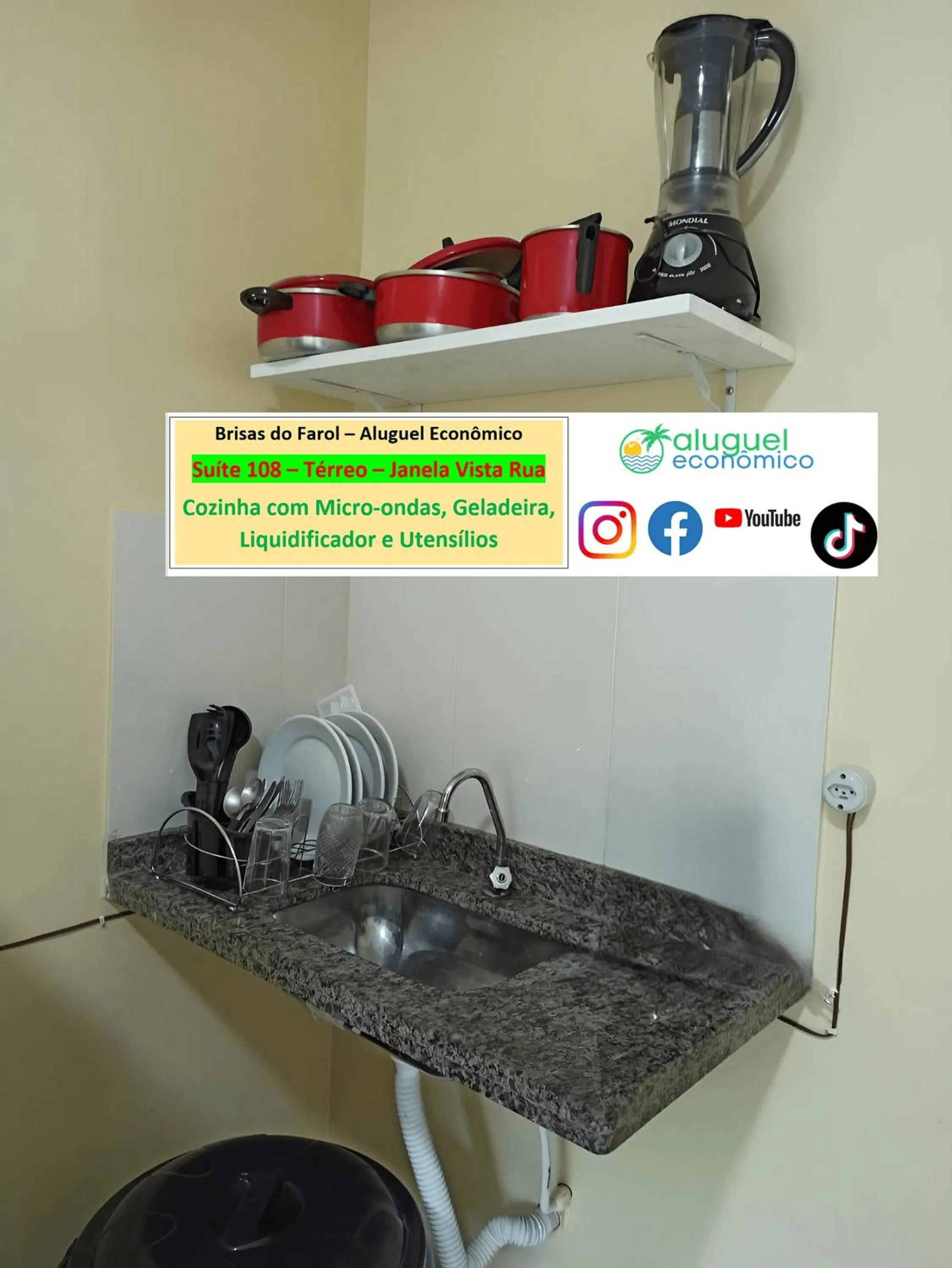 Kitchen or kitchenette in Arraial do Cabo - Brisas do Farol - Aluguel Econômico