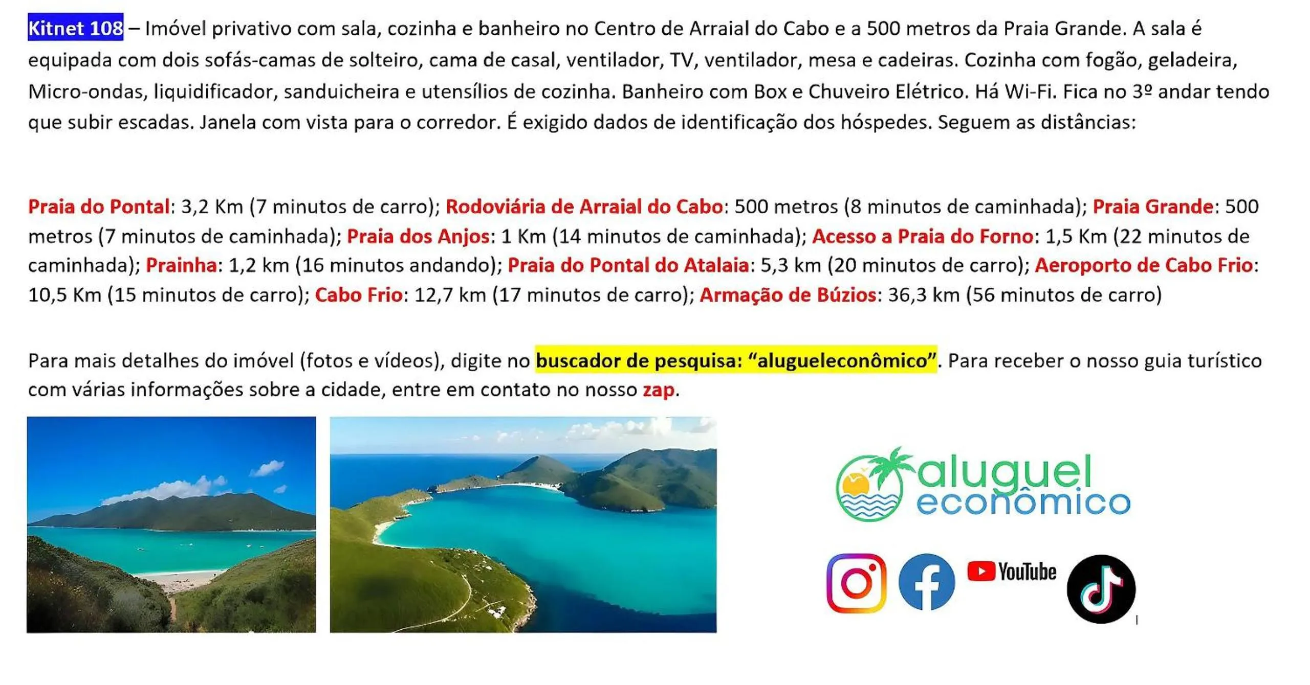 Activities in Arraial do Cabo - Brisas do Farol - Aluguel Econômico