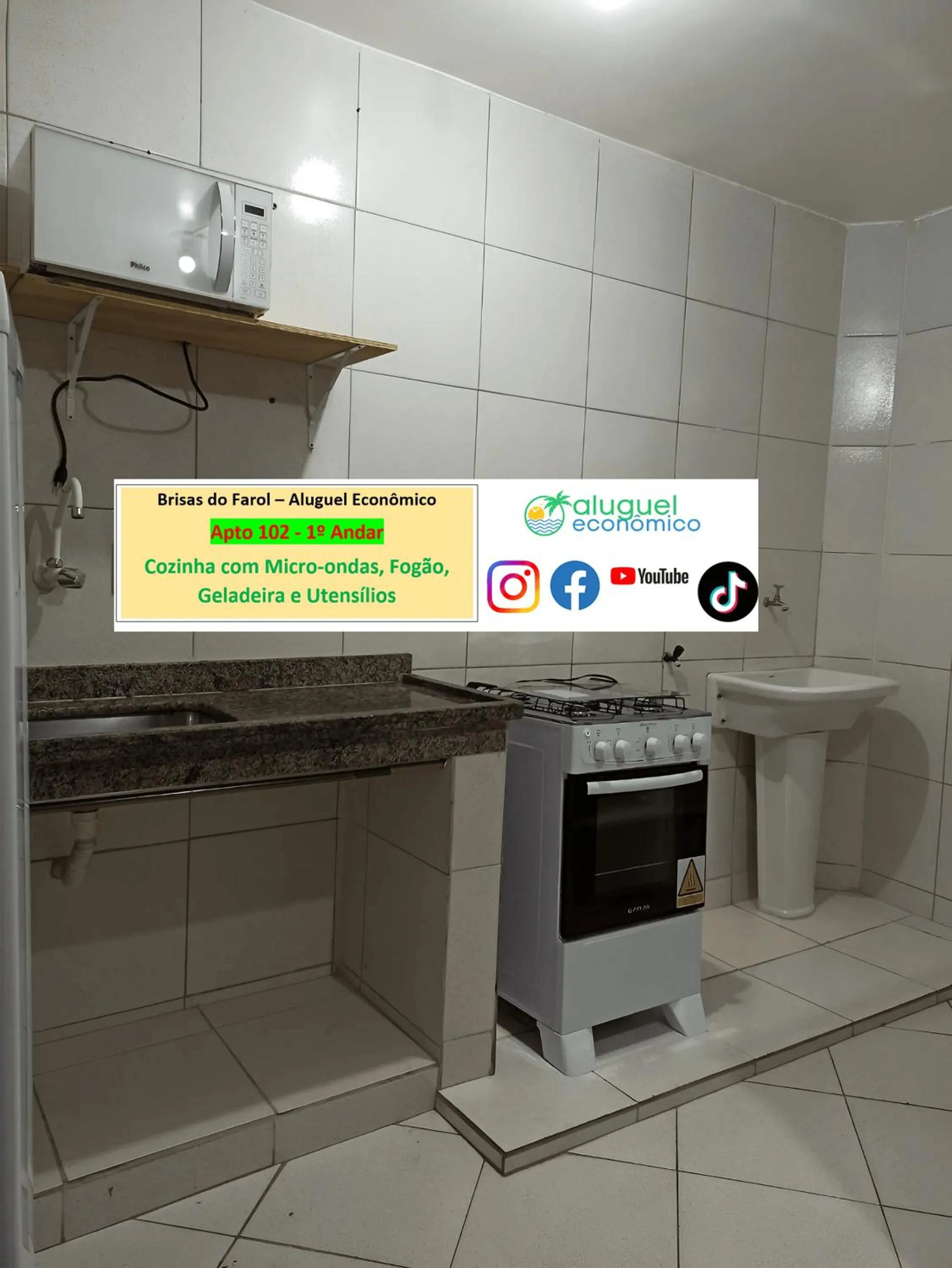 Kitchen or kitchenette in Arraial do Cabo - Brisas do Farol - Aluguel Econômico