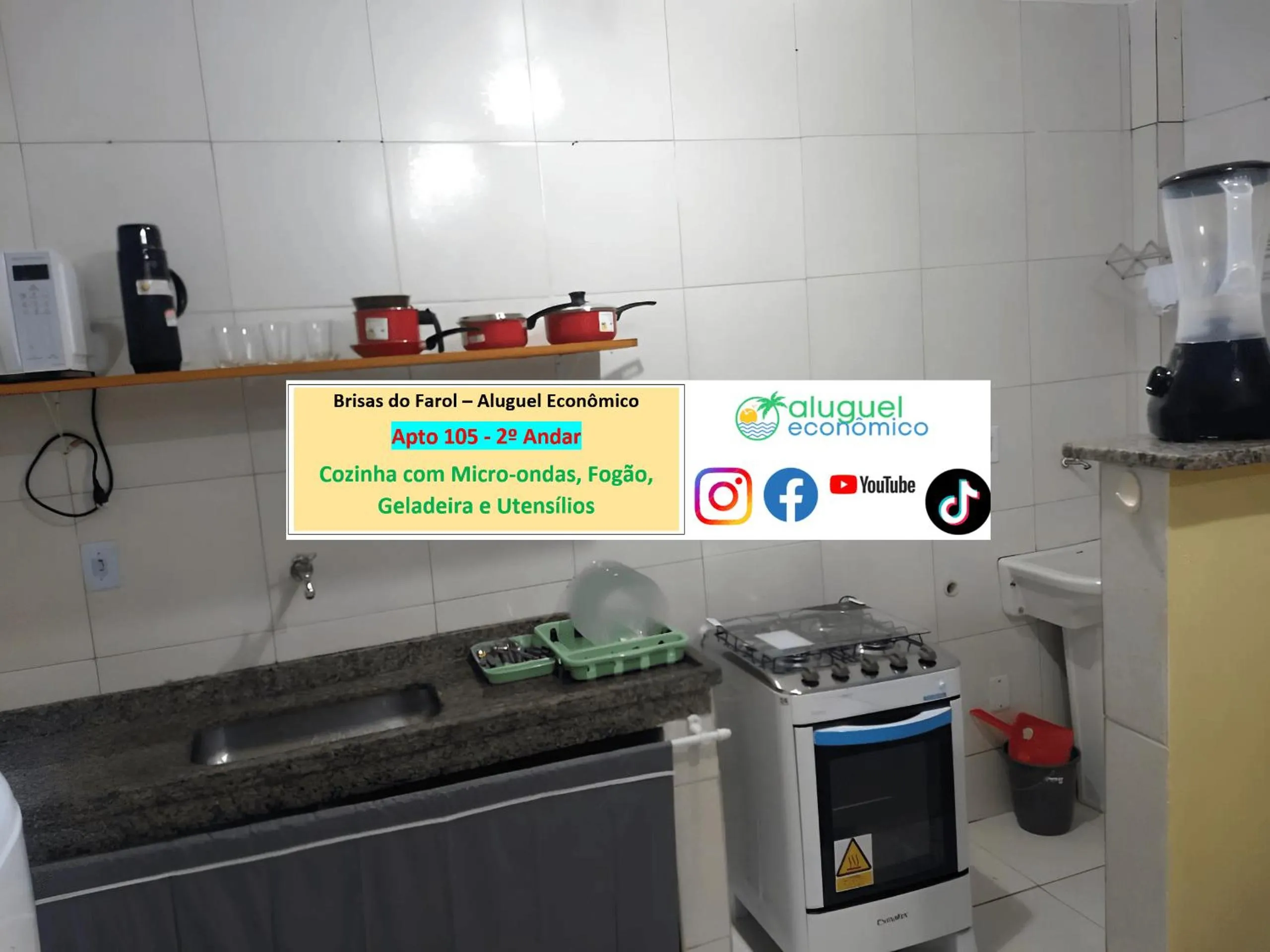 Kitchen or kitchenette in Arraial do Cabo - Brisas do Farol - Aluguel Econômico