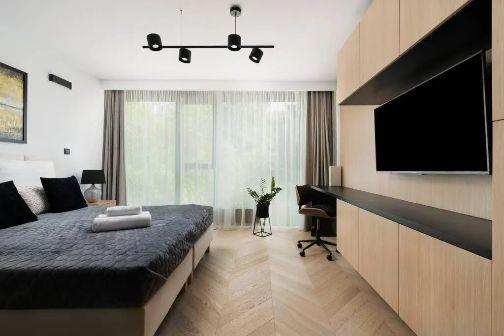 Bed in EASY RENT Apartments - GOLD 36, Basen & SPA, Centrum Free Parking 24h Check-in