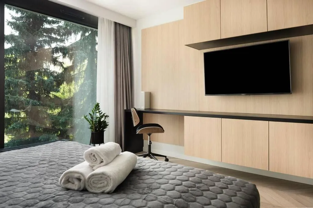 Bed in EASY RENT Apartments - GOLD 36, Basen & SPA, Centrum Free Parking 24h Check-in