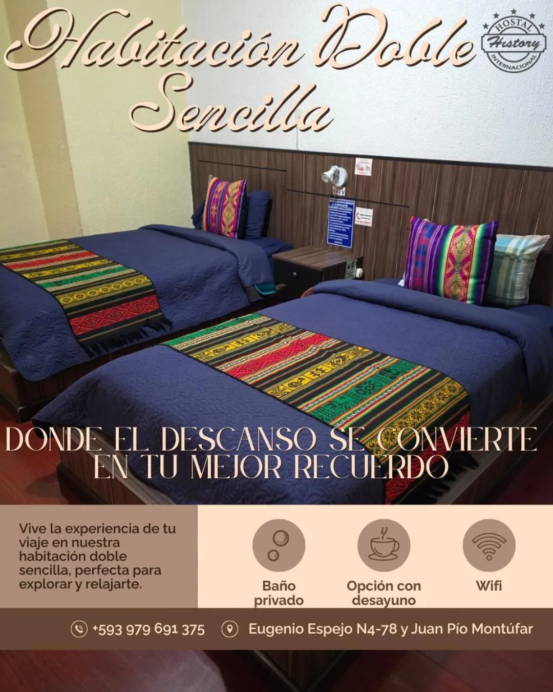 Twin Room in Hostal History