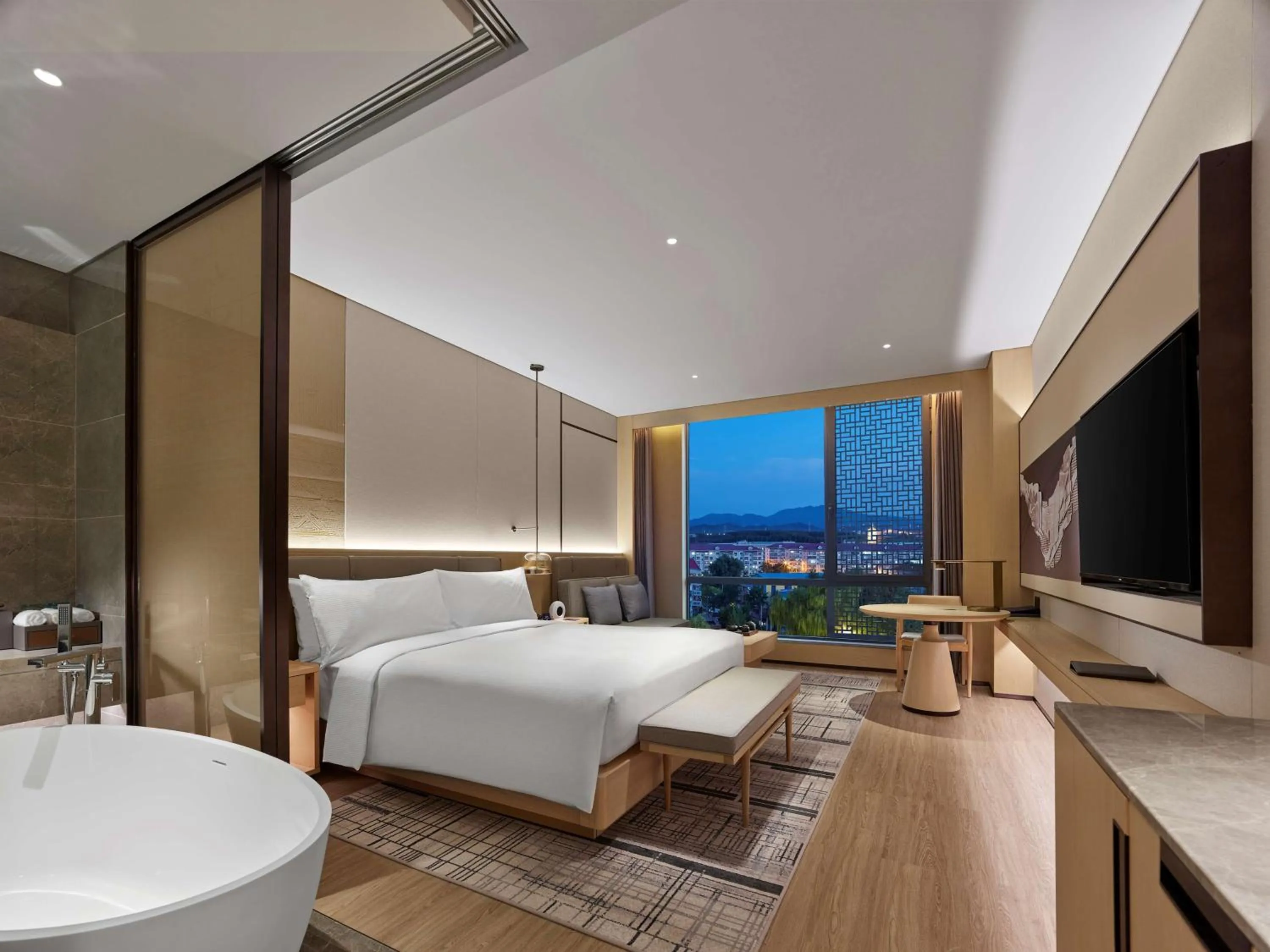 Bathroom, Bed in Doubletree By Hilton Beijing Badaling