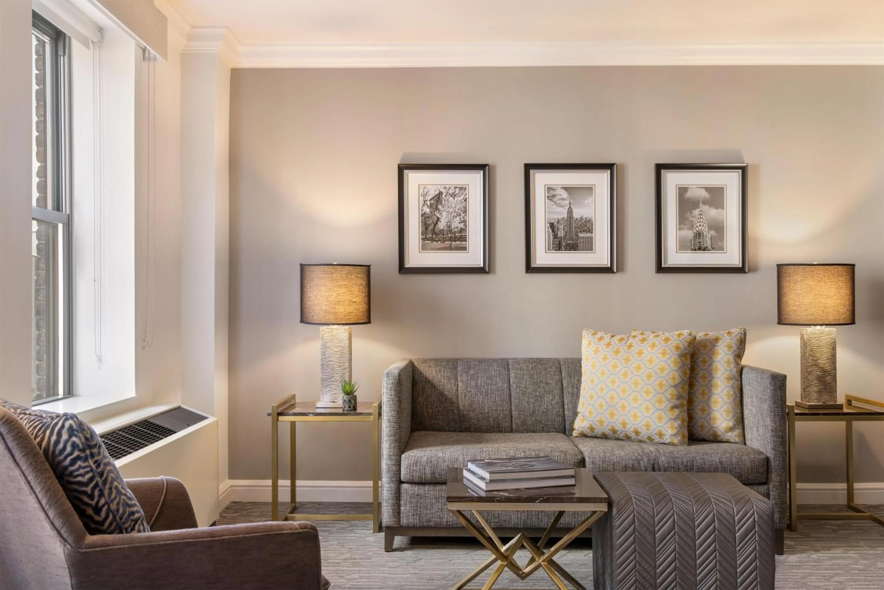 Living room in Martinique New York on Broadway, Curio Collection by Hilton