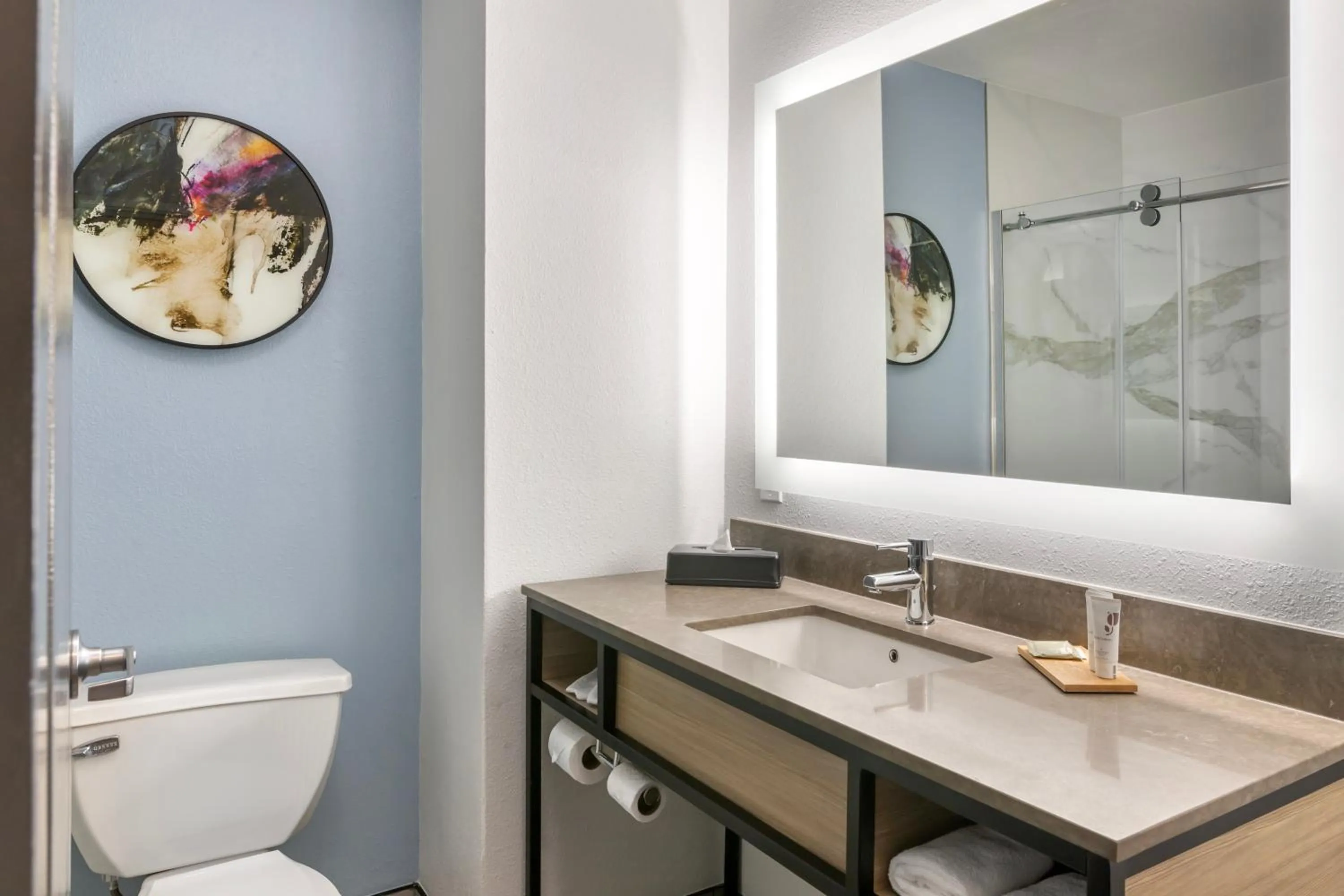 Toilet in Country Inn & Suites By Radisson, Savannah Airport, GA