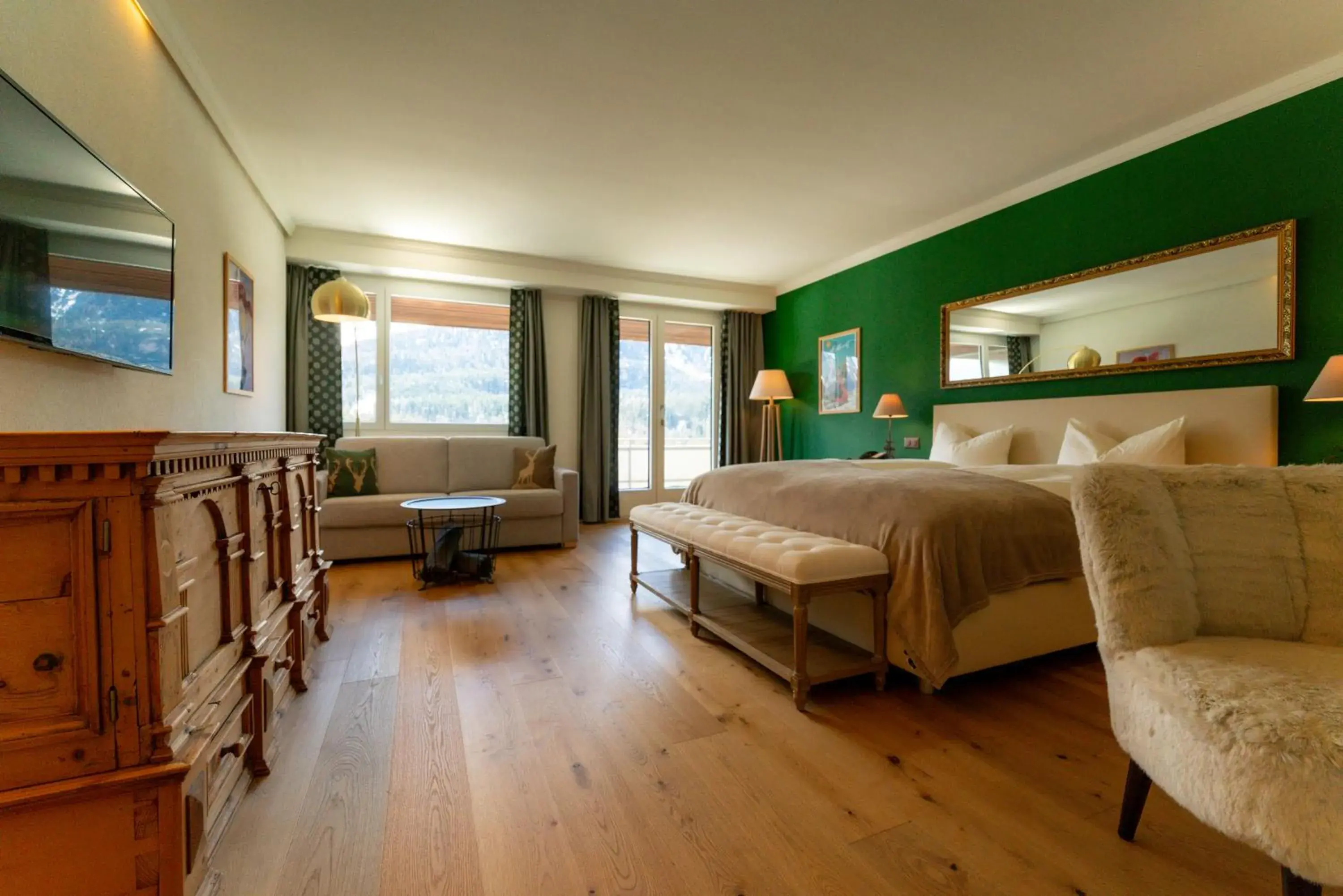 Bed in Hotel Europa Suites St Moritz Bed in Hotel Europa Suites St Moritz