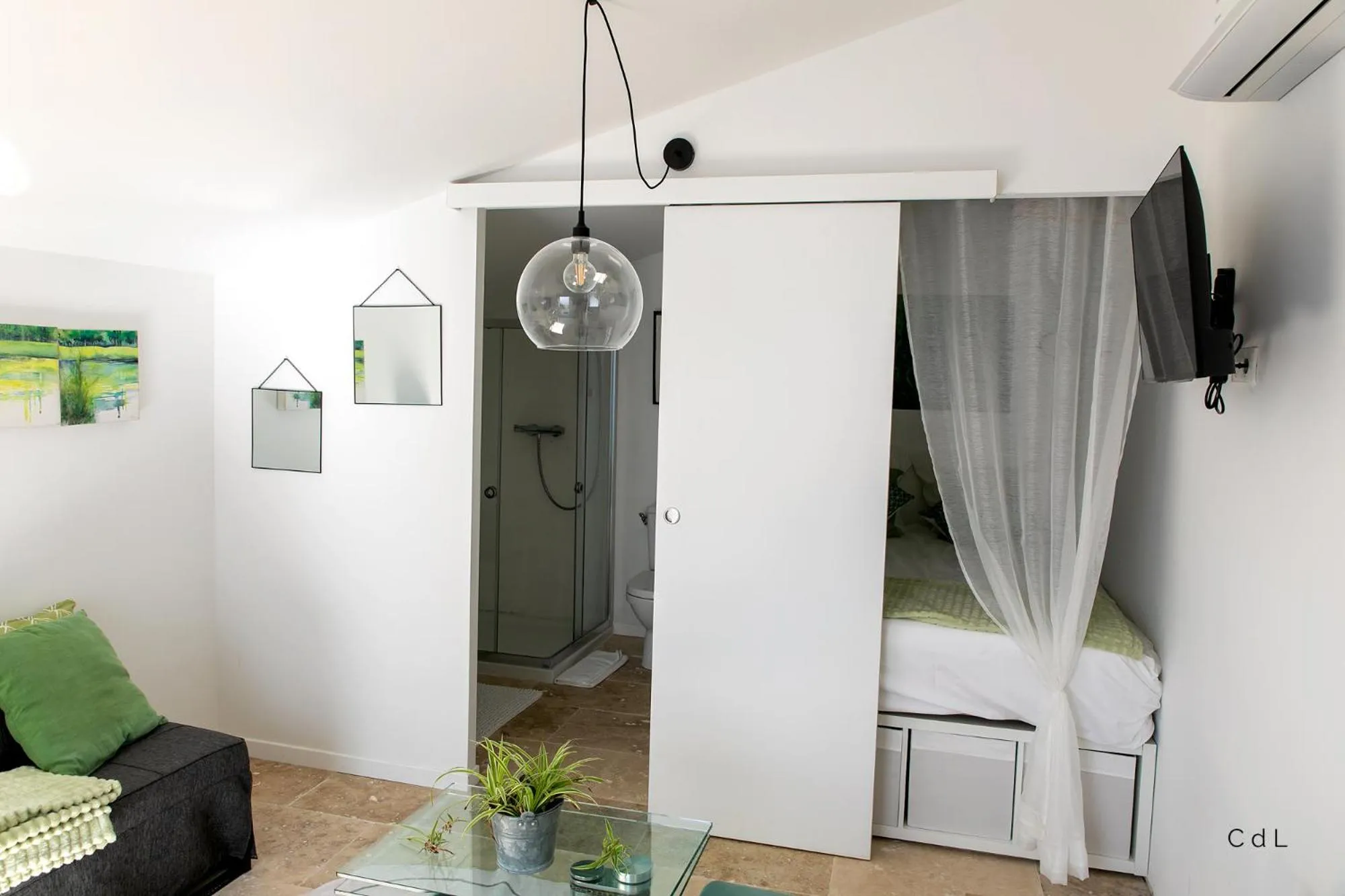 View (from property/room), Bed in Croissant de Lune