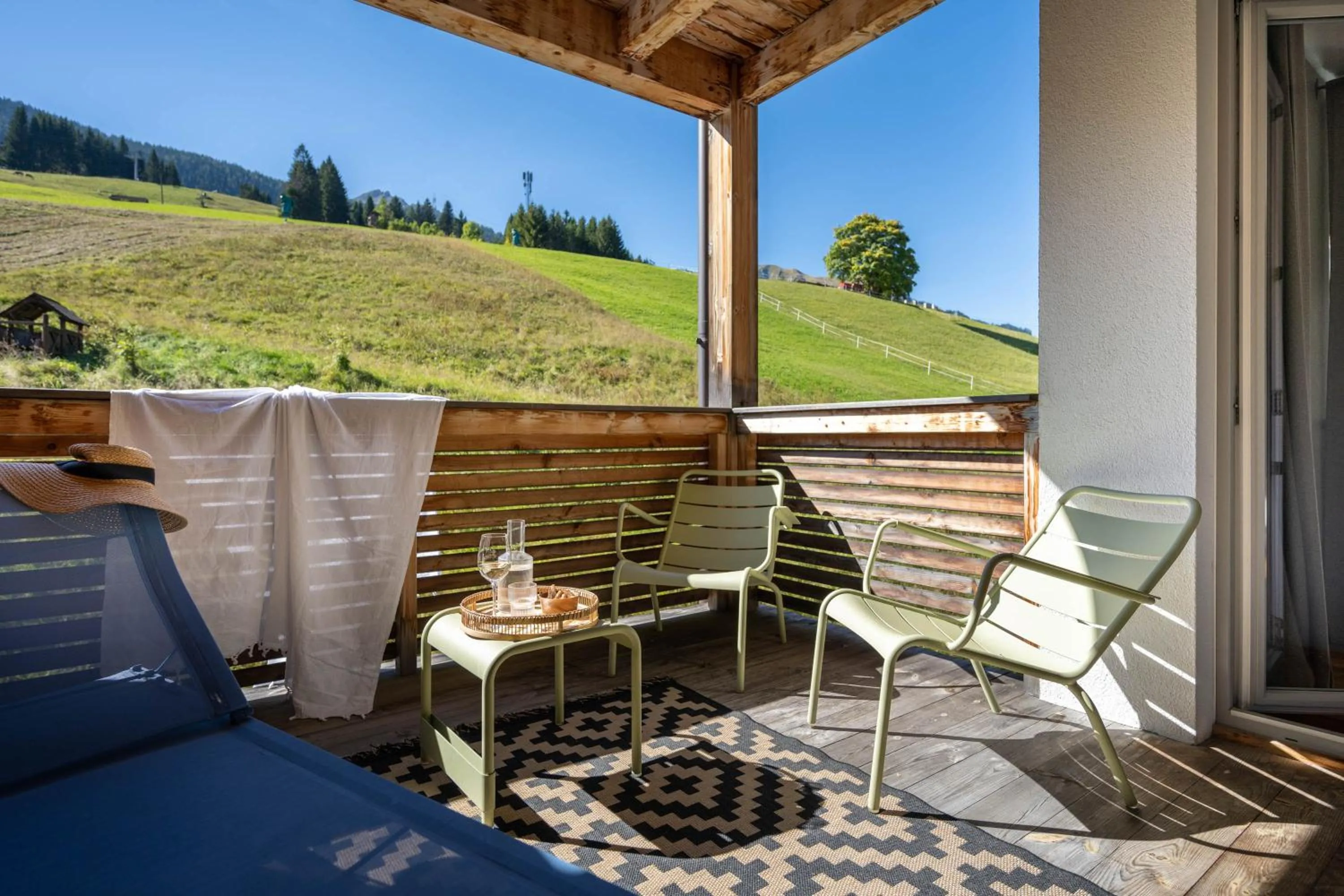 Balcony/Terrace in Boutique Hotel Bellevue Lermoos