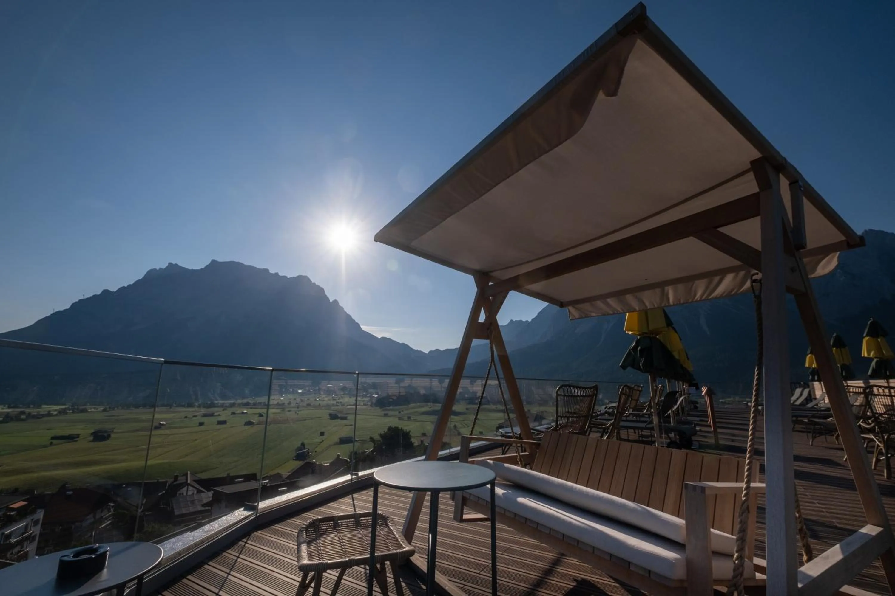 Balcony/Terrace in Boutique Hotel Bellevue Lermoos