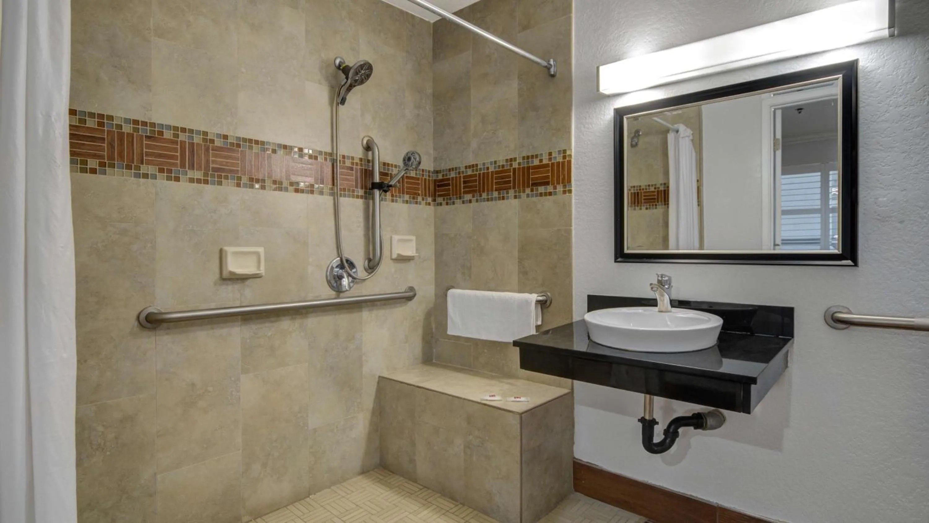 Bathroom in Studio 6 Ontario CA Convention Center Airport