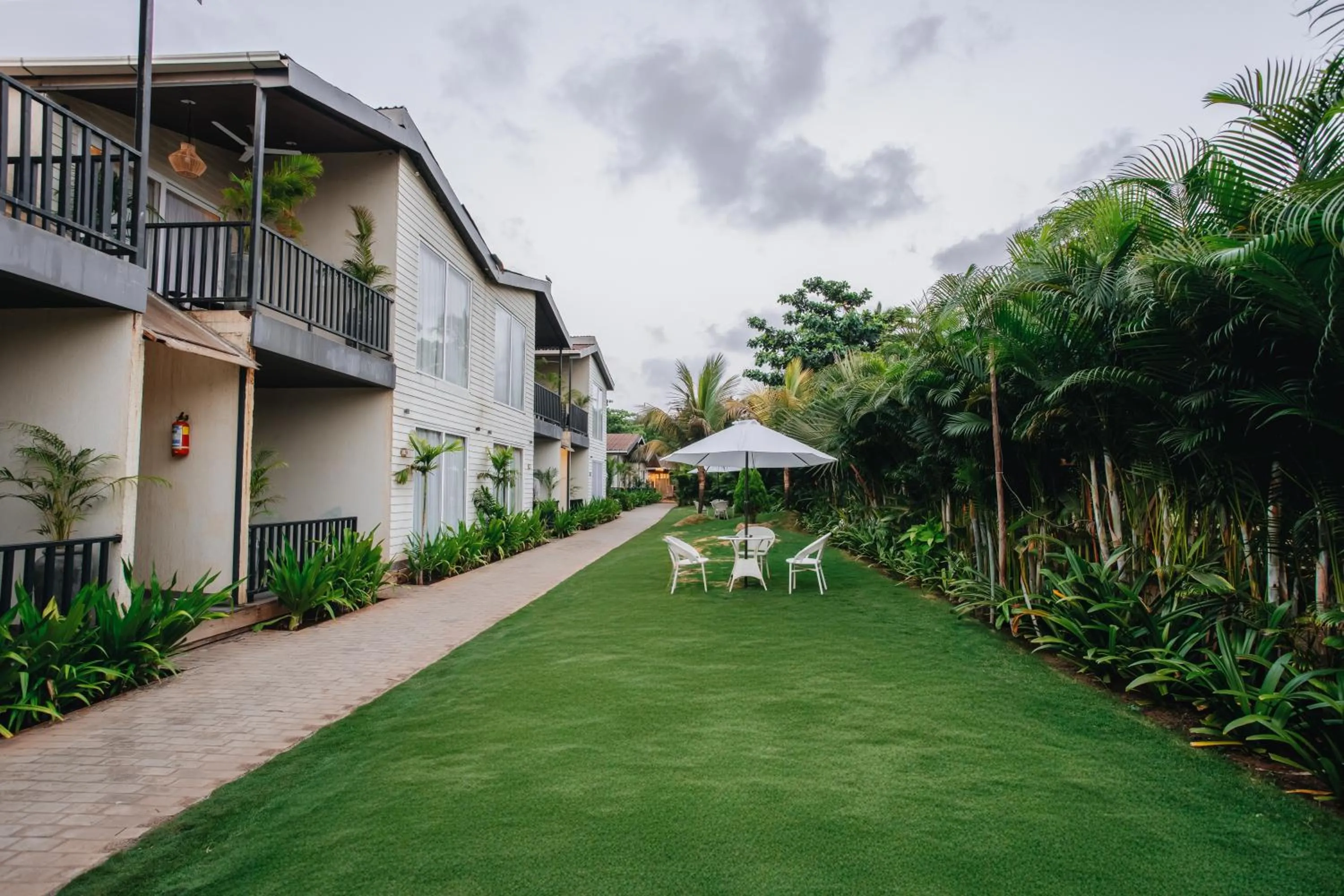 Seating area in Sibaya Beach Resort, Morjim