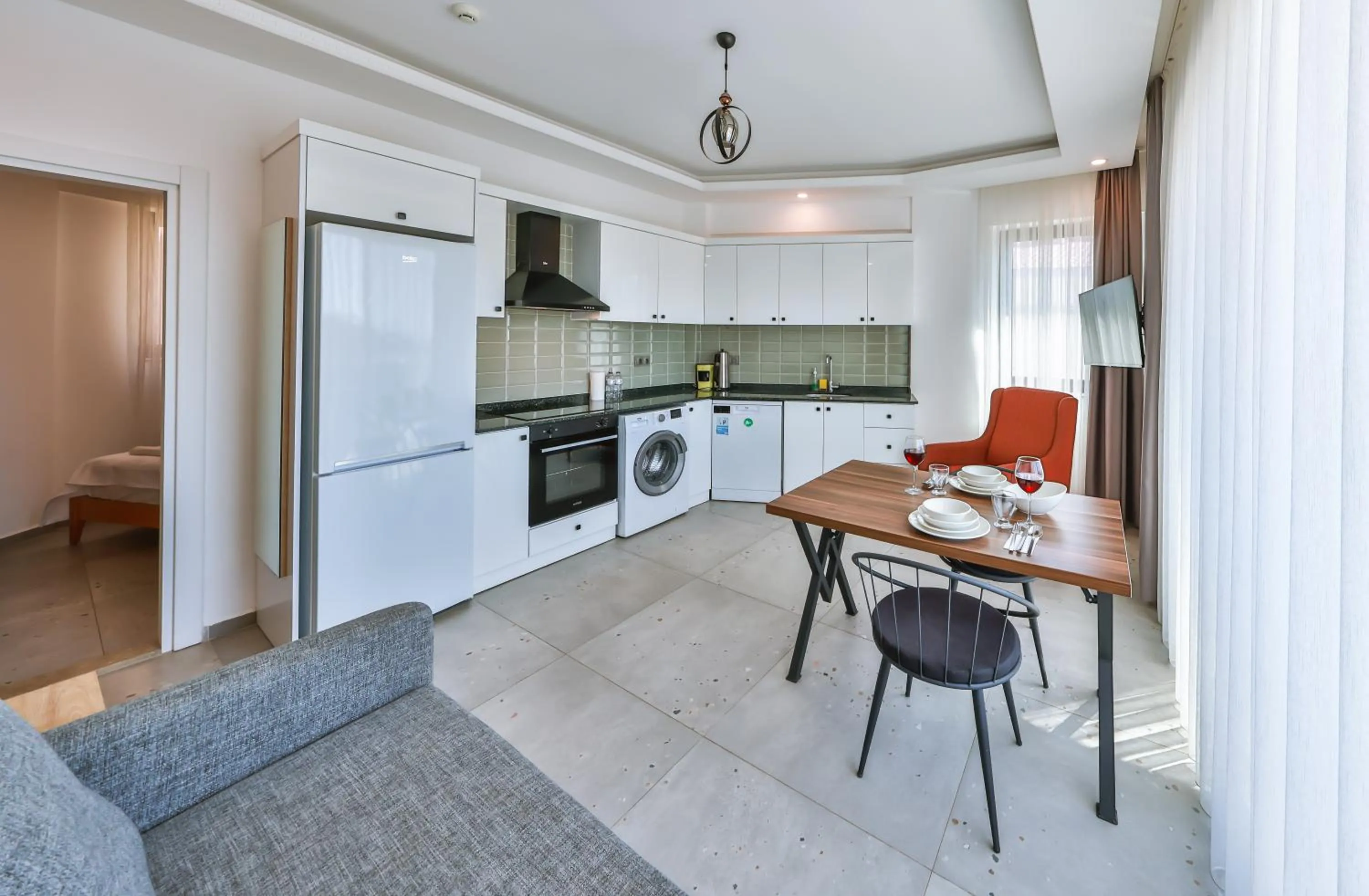 Kitchen or kitchenette in Happy Kaş Apart
