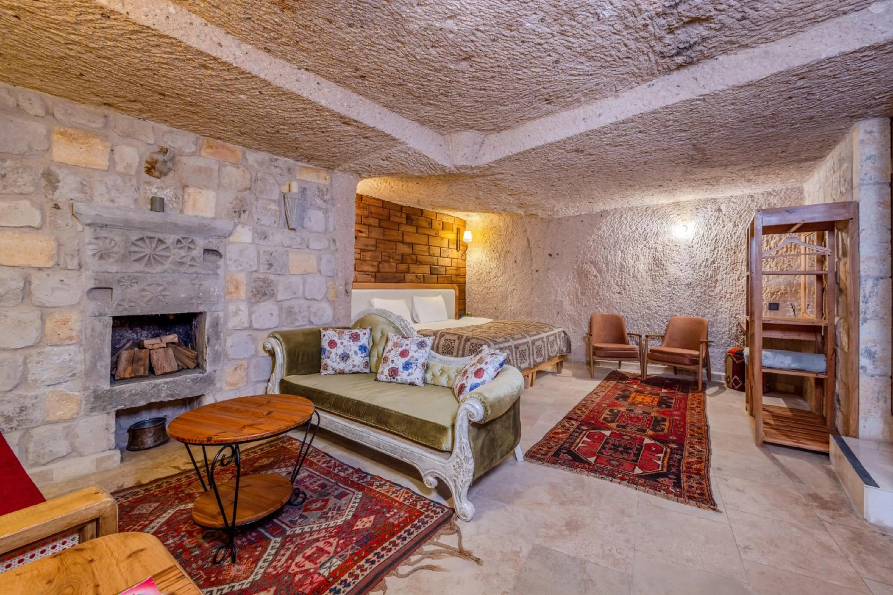 Bed in Vasıl Cave Hotel