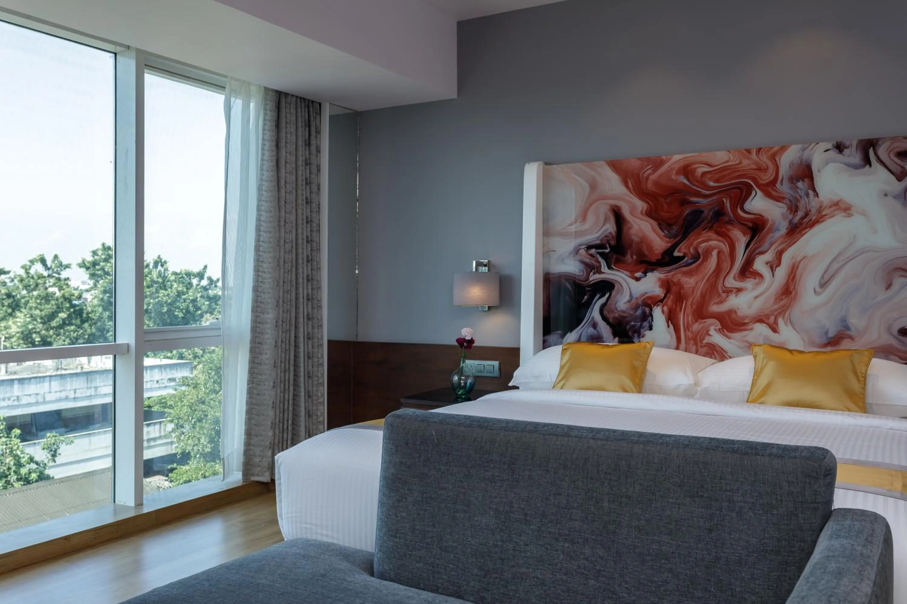 Bedroom, Bed in Svenska Design Hotel Kakinada