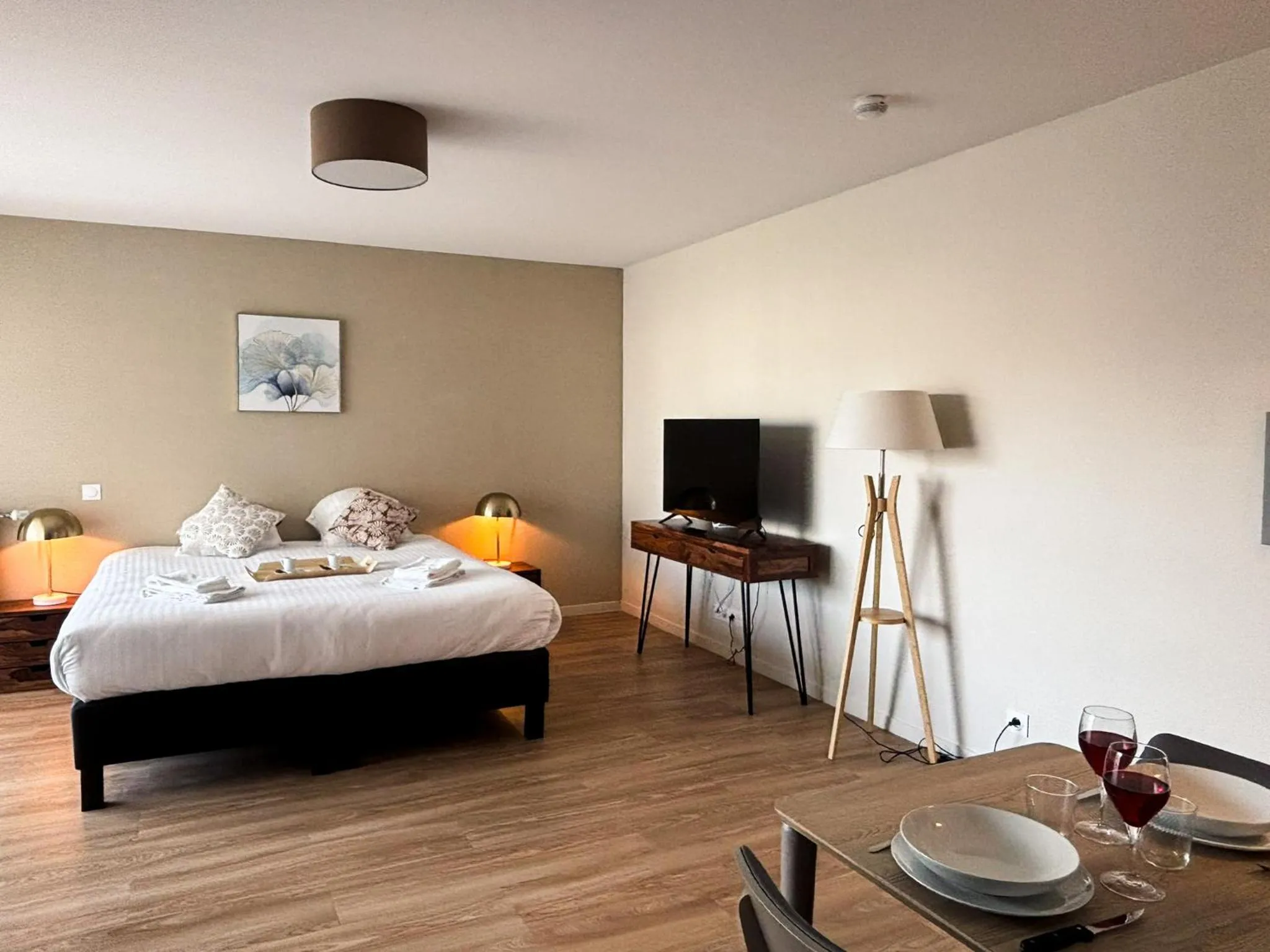 Bed in Les Boréales - Appart'hotel & Restaurant