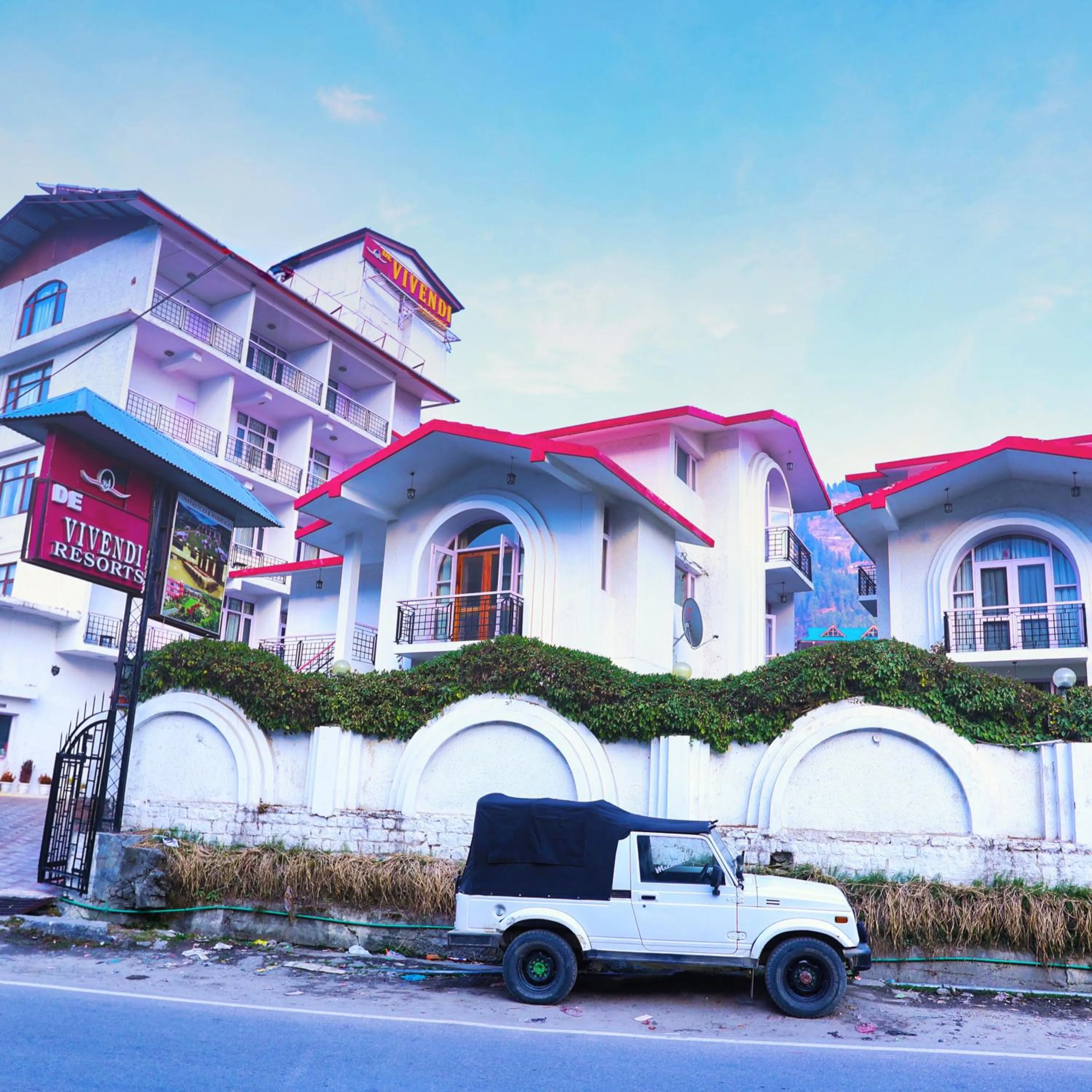 City view in De Vivendi Resorts, Manali with 35000 Sqft Open Lawn