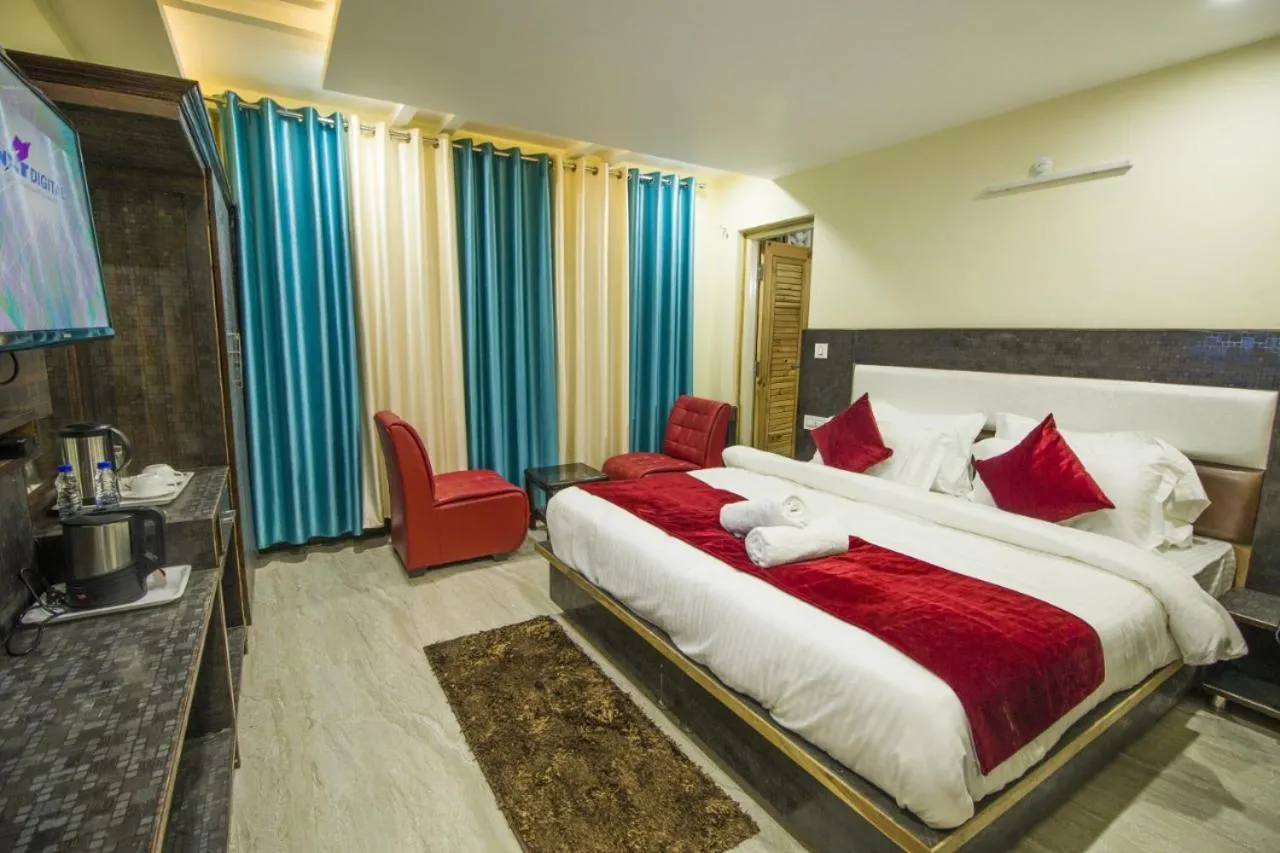 Bedroom, Bed in Vella Marina Group of Hotels Mount-Hotels Best Prices Guaranteed with Deals- Free Parking-cricket stadium 10 km-Mcleodganj 2 km- Bhagsunag 4 km