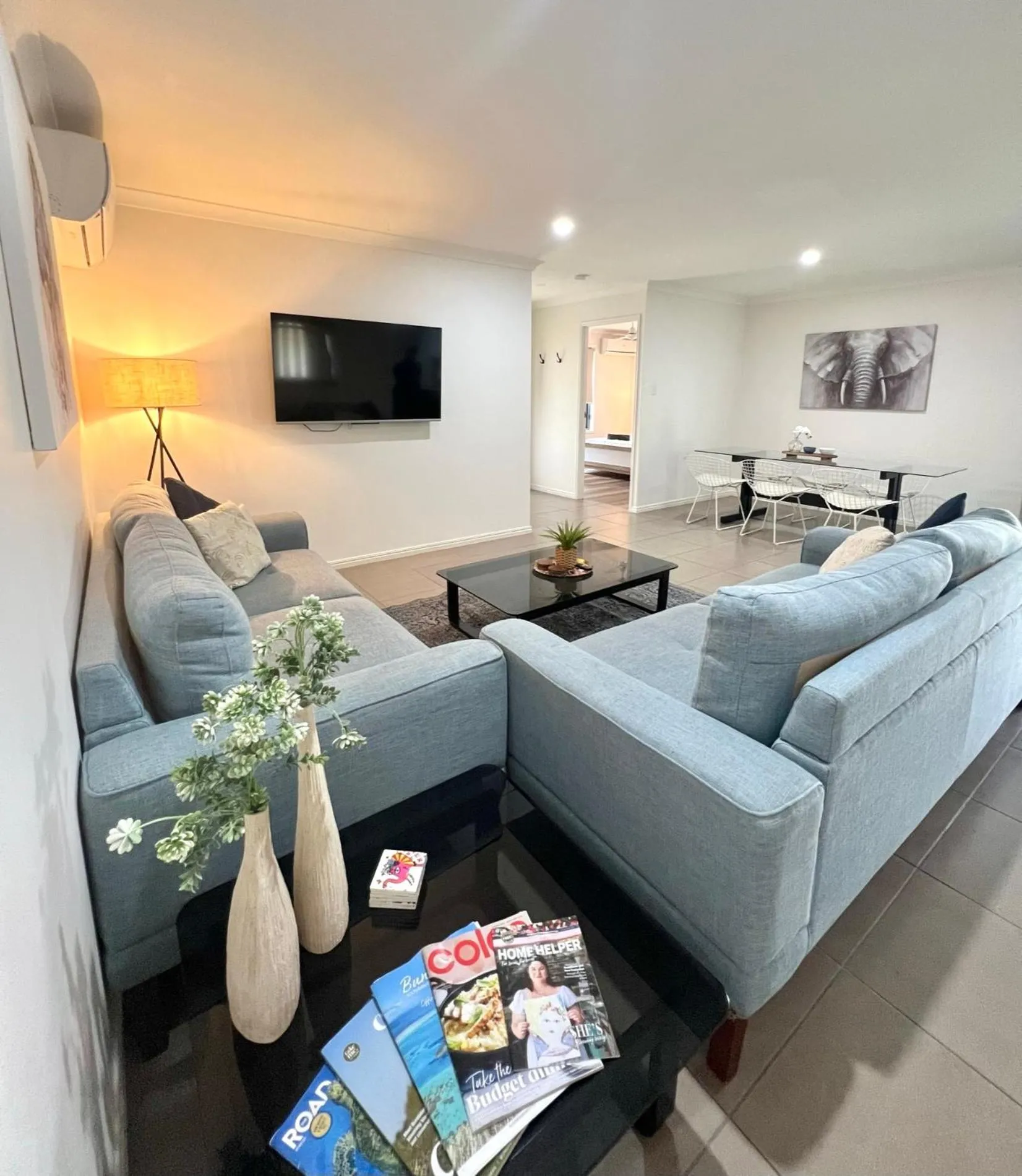 Living room in Bundys Best! Modern Luxury in the heart of town