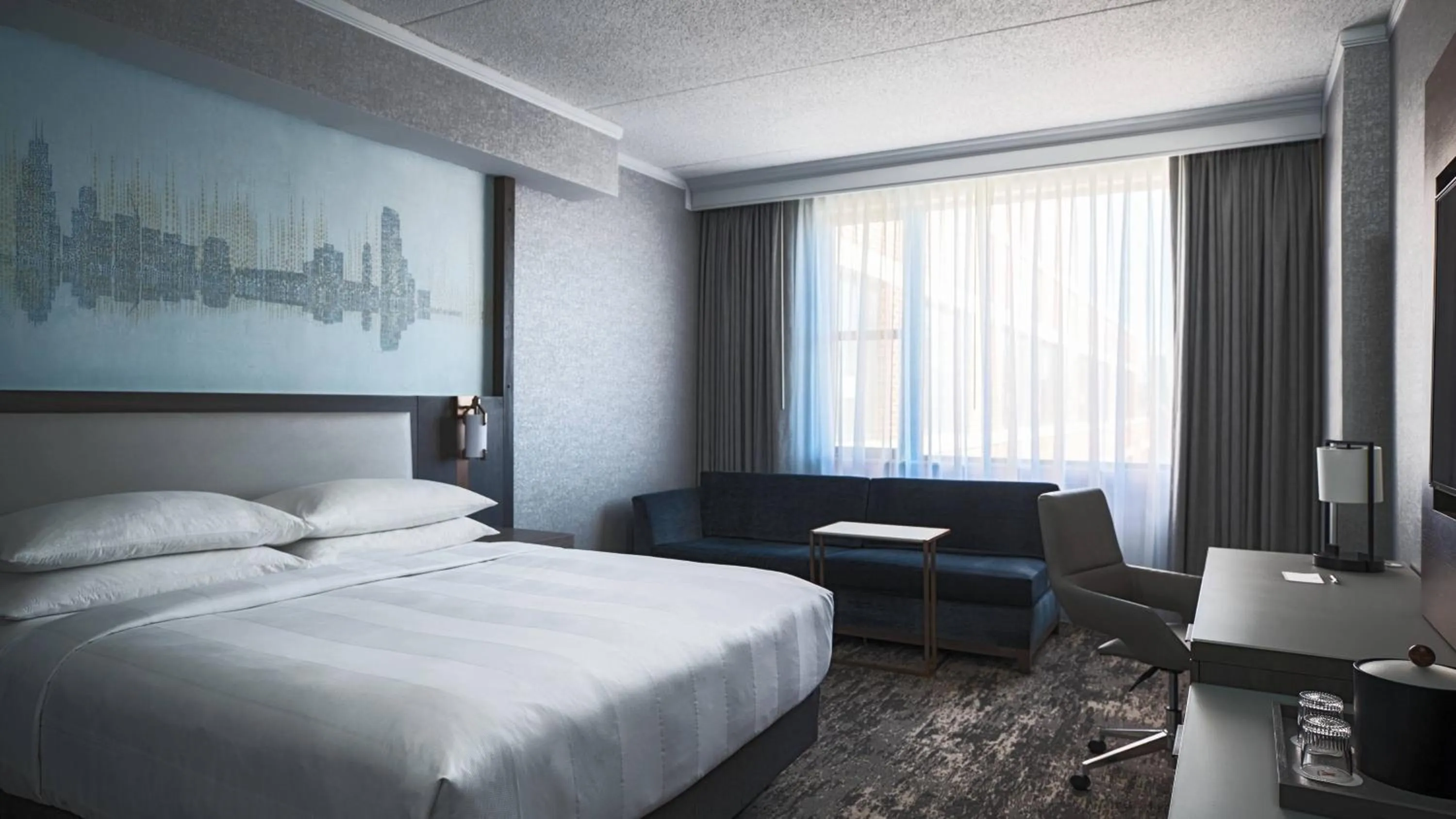 Bed in Courtyard by Marriott Chicago at Medical District-UIC