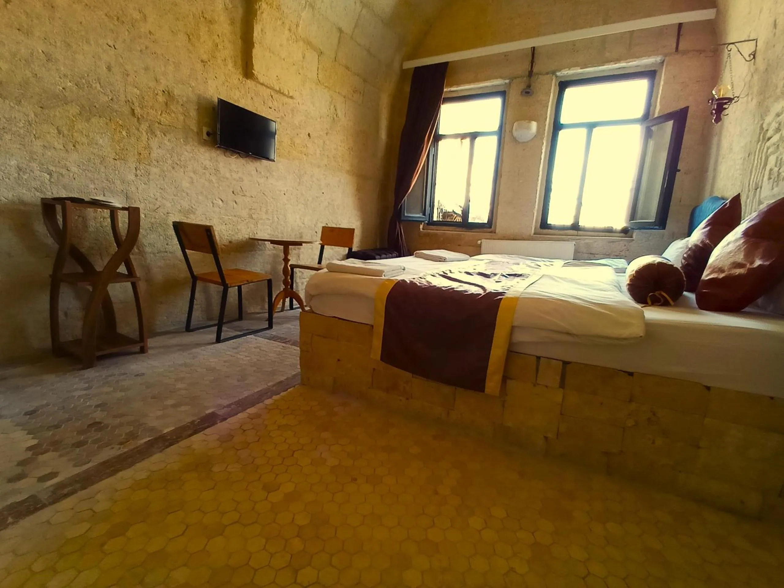 Bed in stone age cappadocia