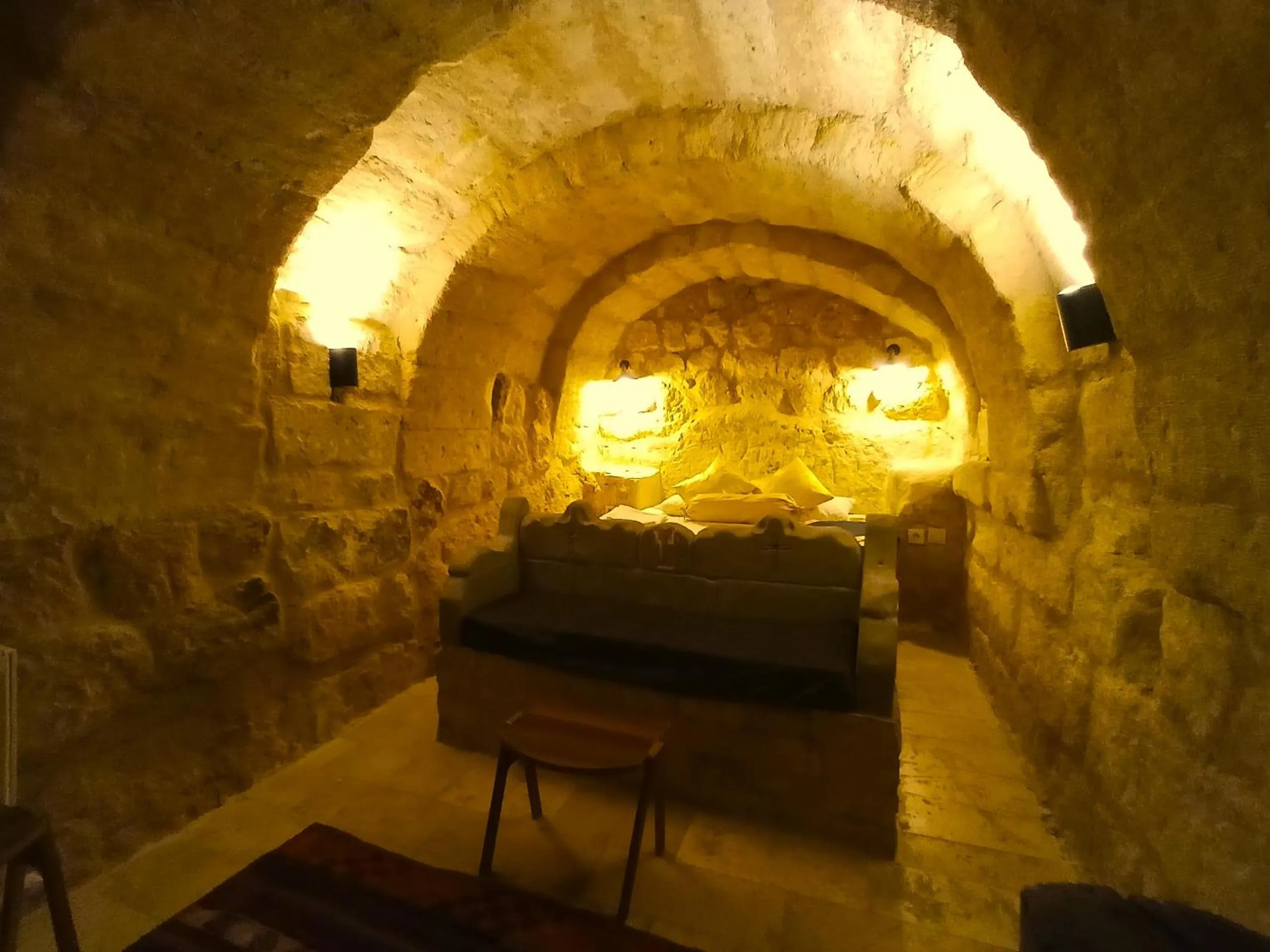 Living room in stone age cappadocia