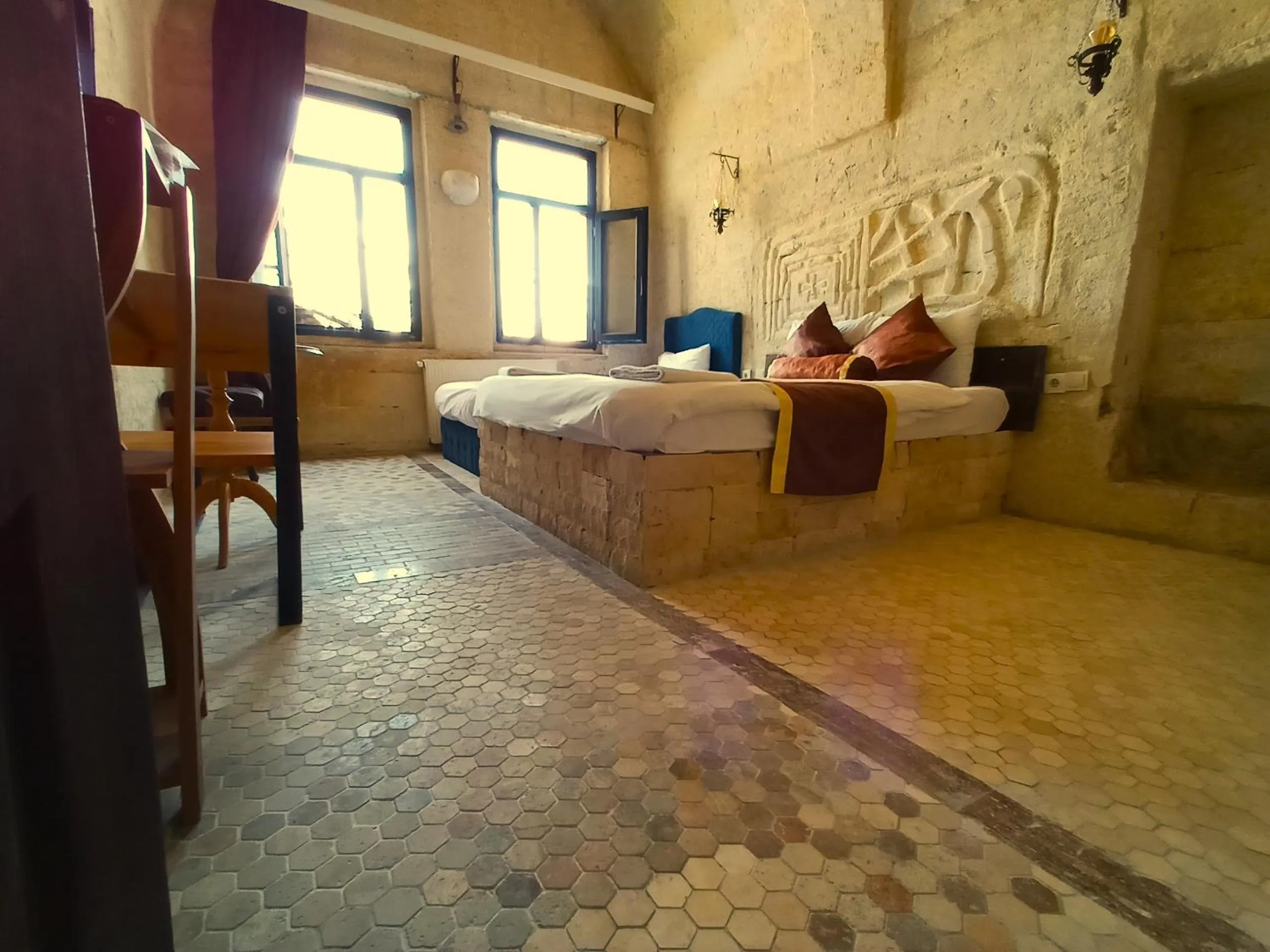 Bed in stone age cappadocia