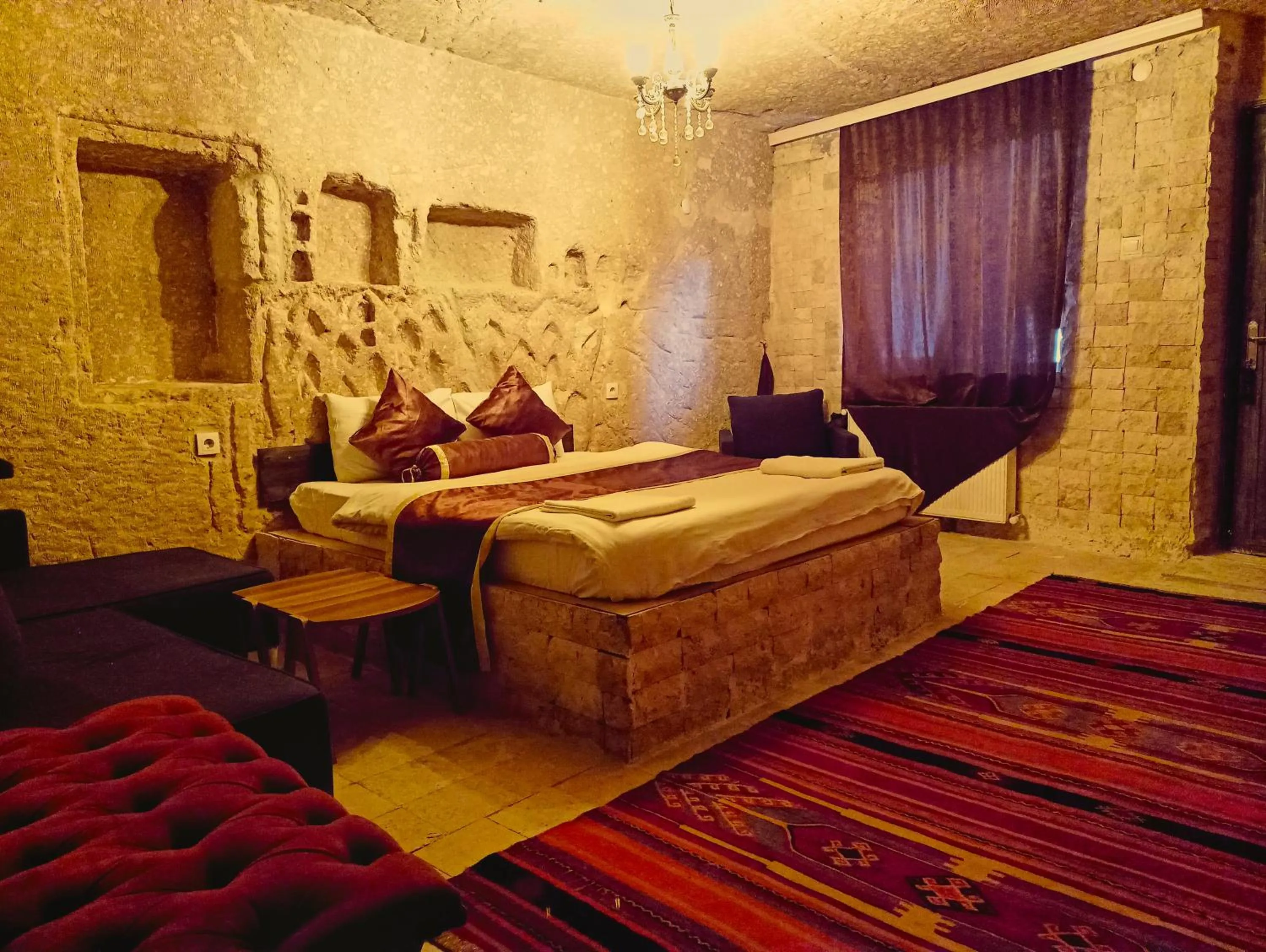 Bed in stone age cappadocia