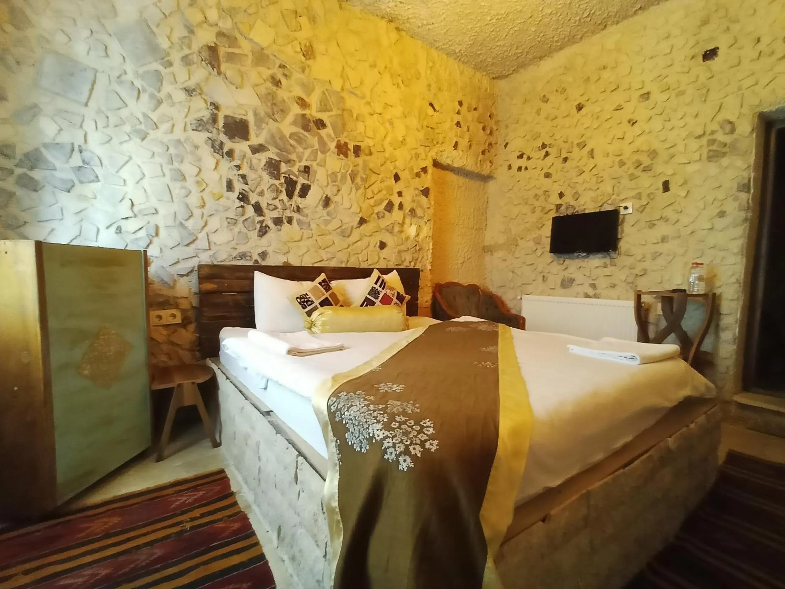 Bed in stone age cappadocia