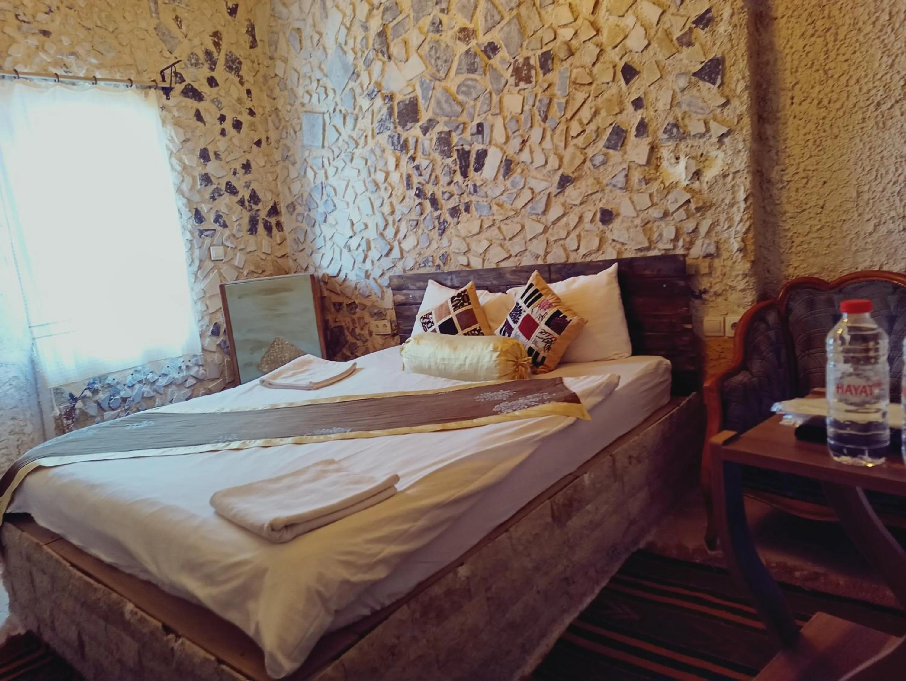 Bed in stone age cappadocia