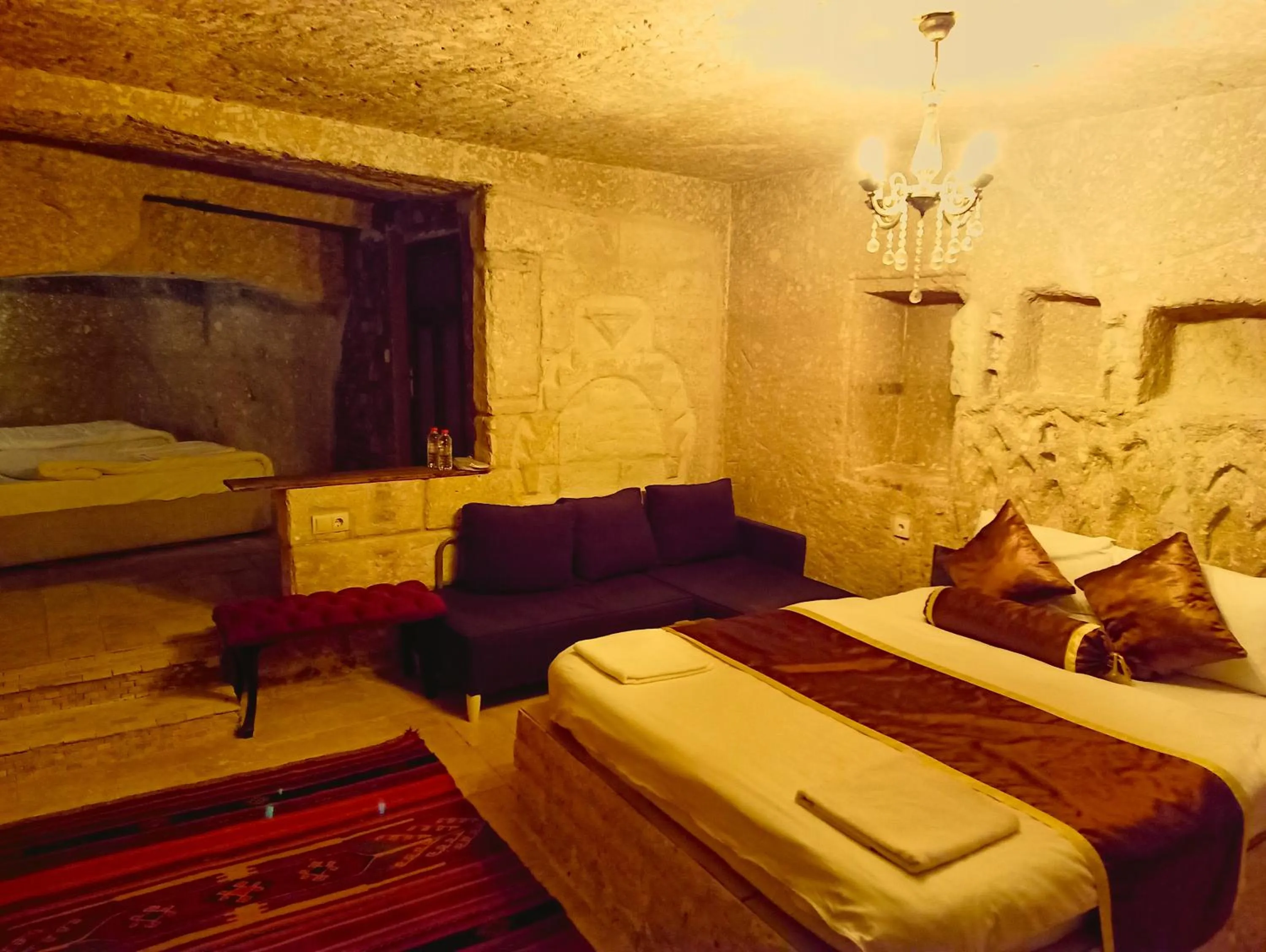 Bed in stone age cappadocia