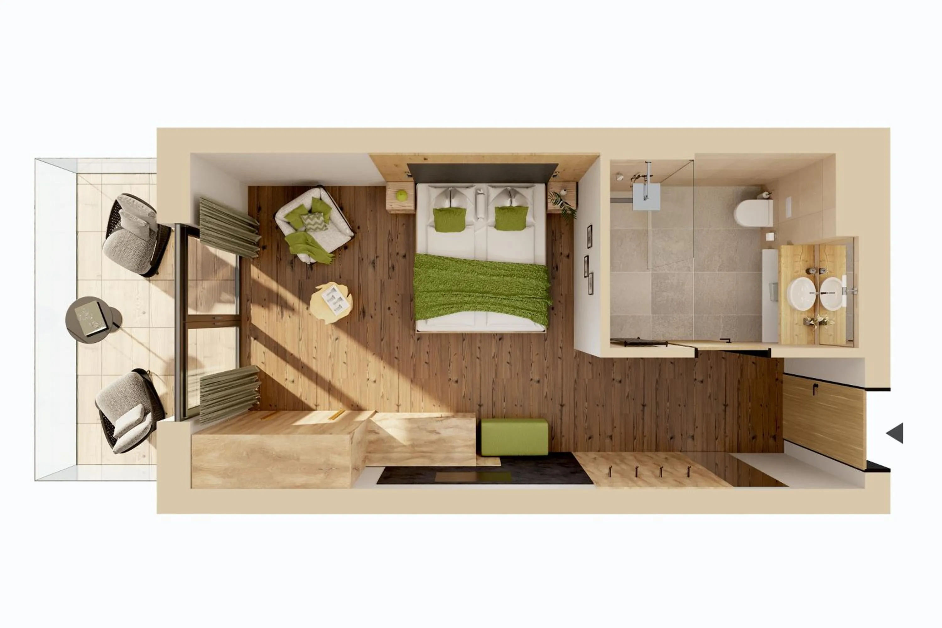 Floor plan, Bed in FIRSTpeak Zauchensee
