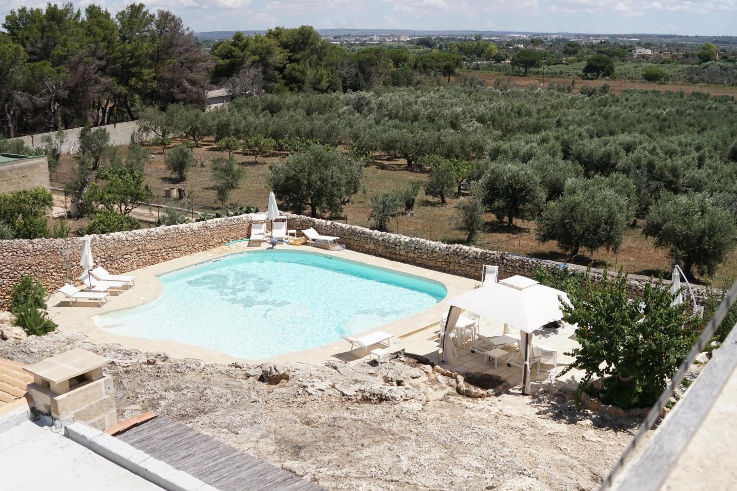 Pool view in Masseria del Ninfeo