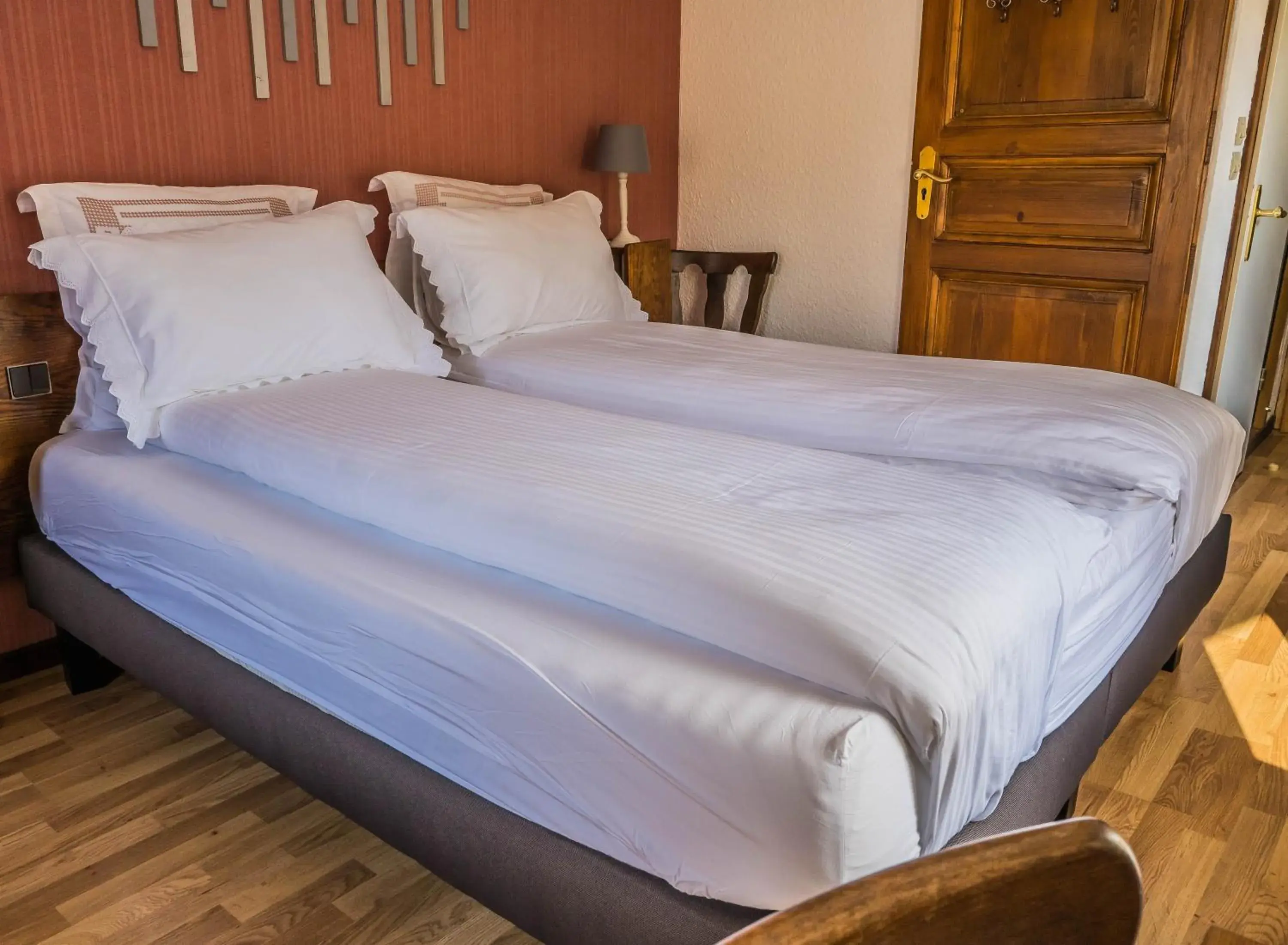 Bed in Hôtel Au Vieux Moulin Bed in Hôtel Au Vieux Moulin