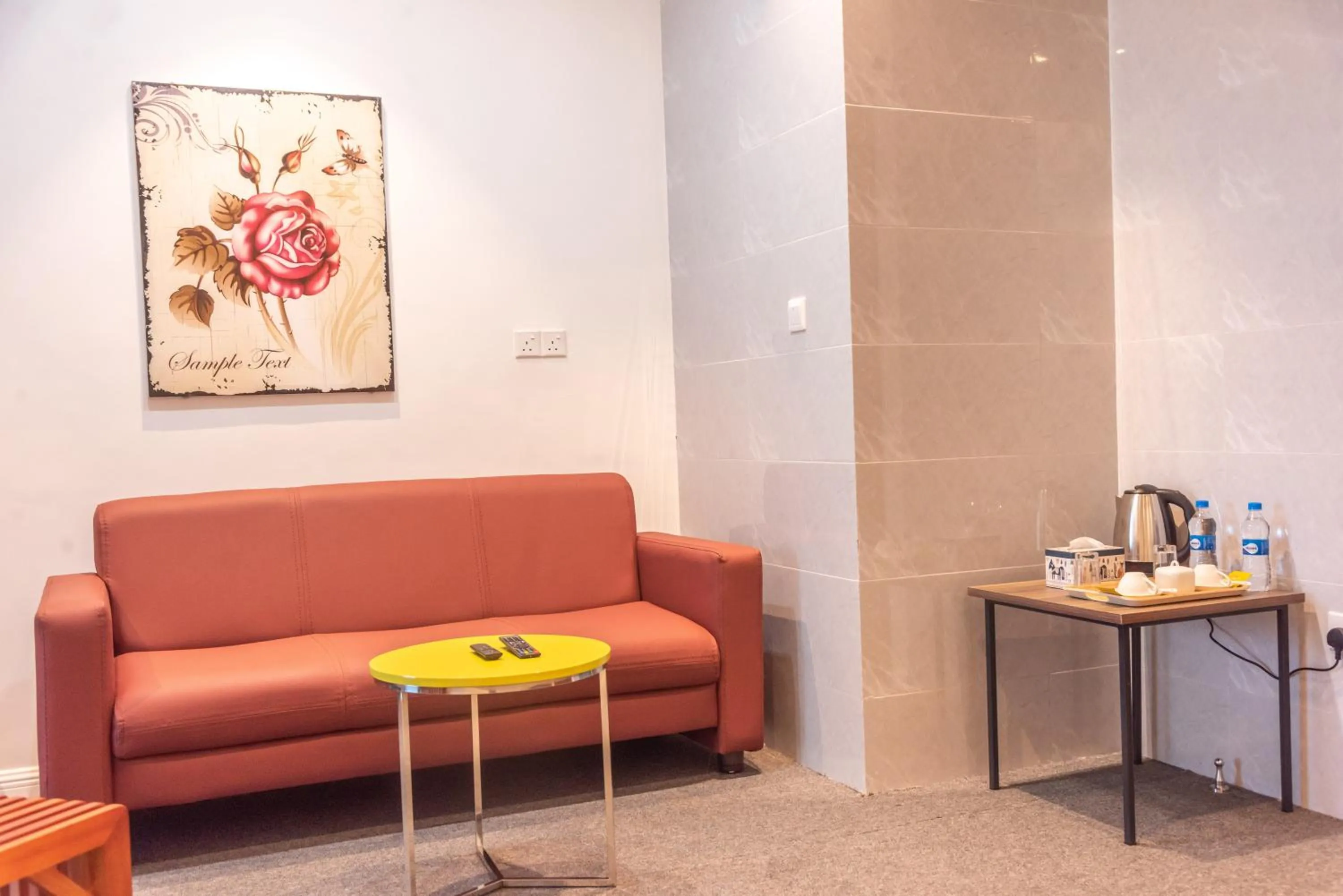 Seating area in Pauraque Soho Hotel