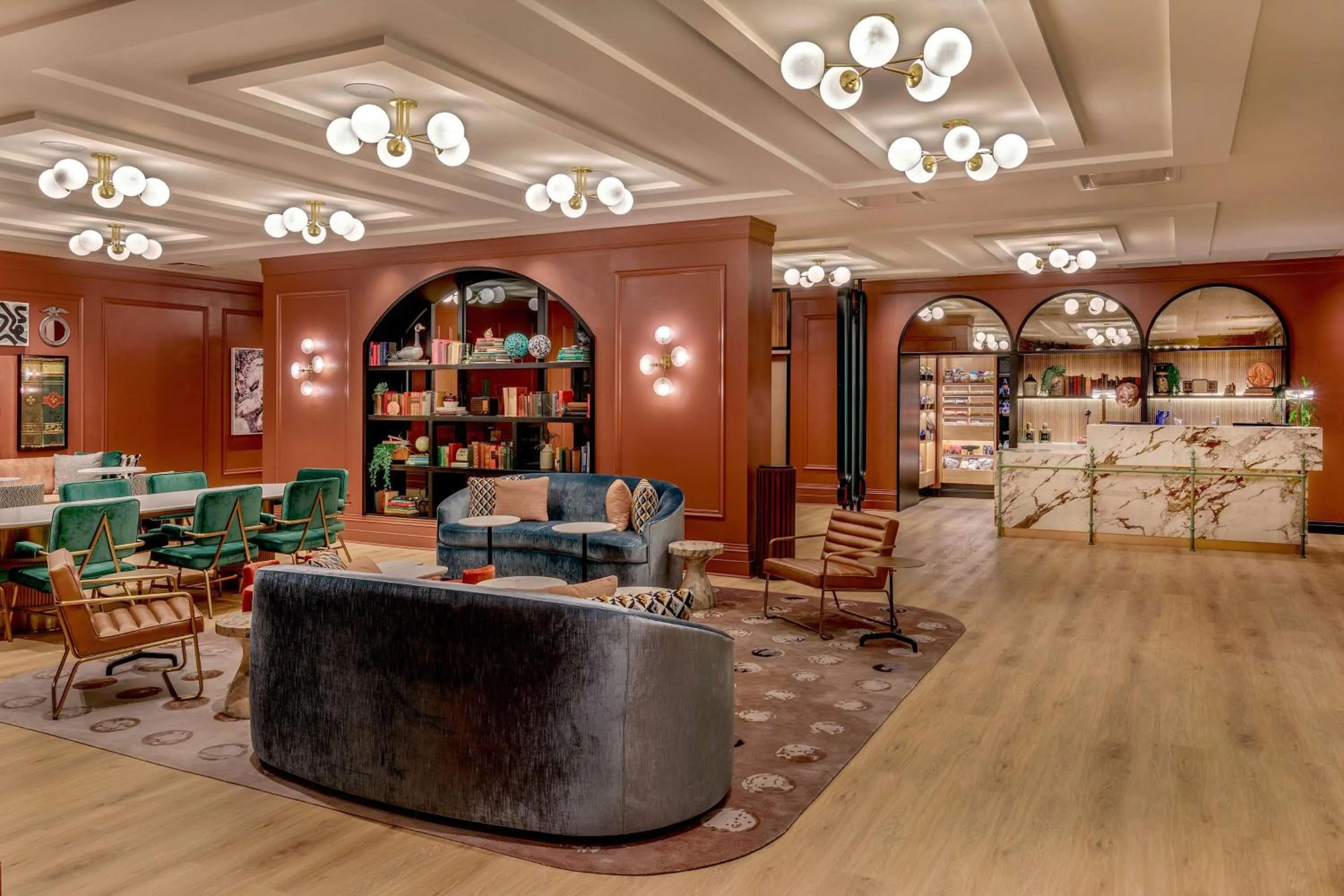 Lobby or reception in Pennyweight Hotel Boston, Curio Collection by Hilton