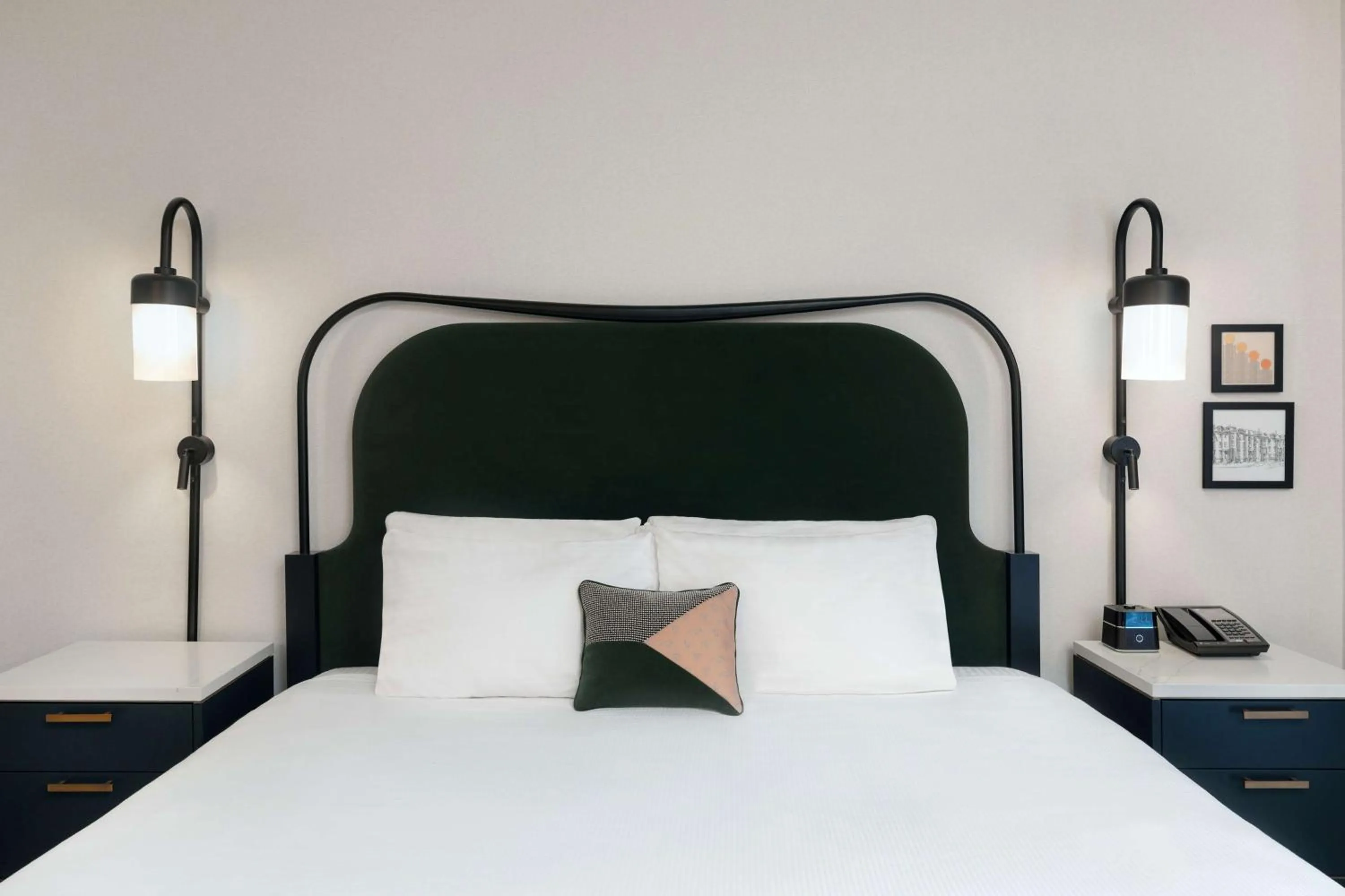 Bed in Pennyweight Hotel Boston, Curio Collection by Hilton