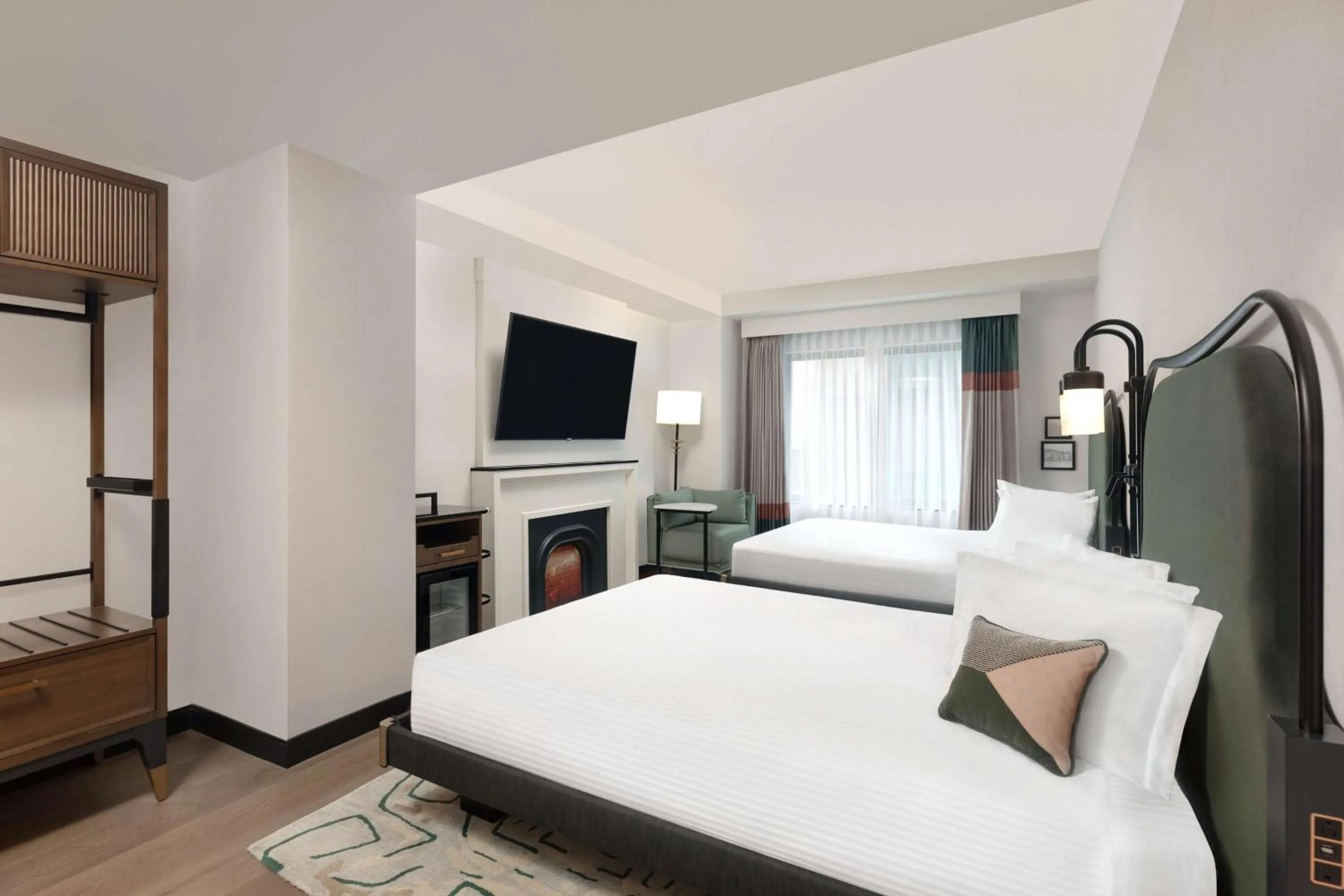 Bed in Pennyweight Hotel Boston, Curio Collection by Hilton