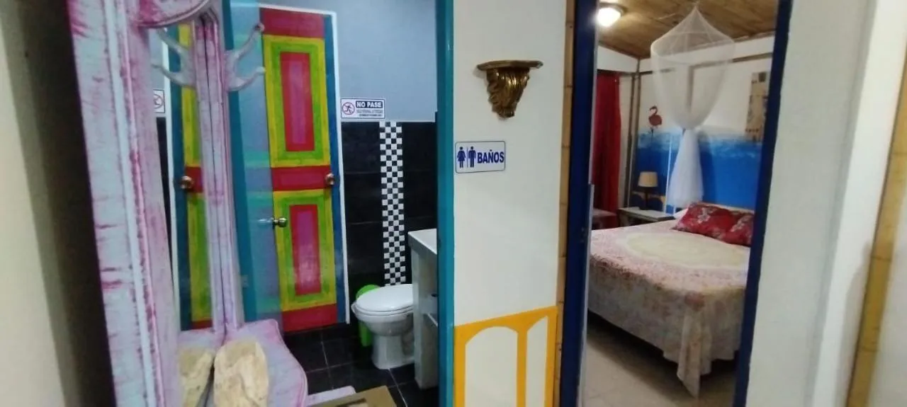 Bathroom, Bed in Finca San Miguel Filandia