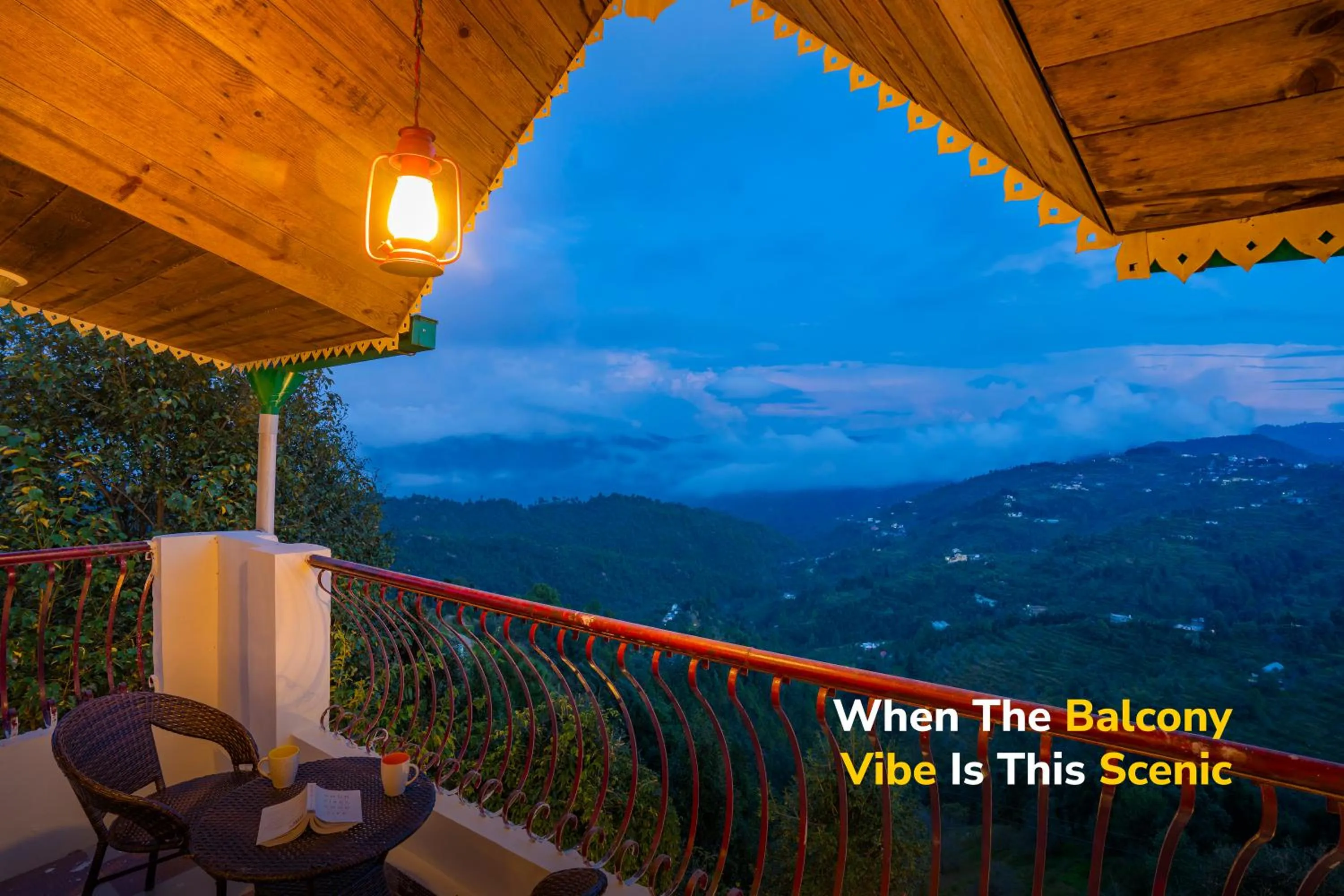 Balcony/Terrace in goSTOPS Mukteshwar - Private Rooms and Dorms