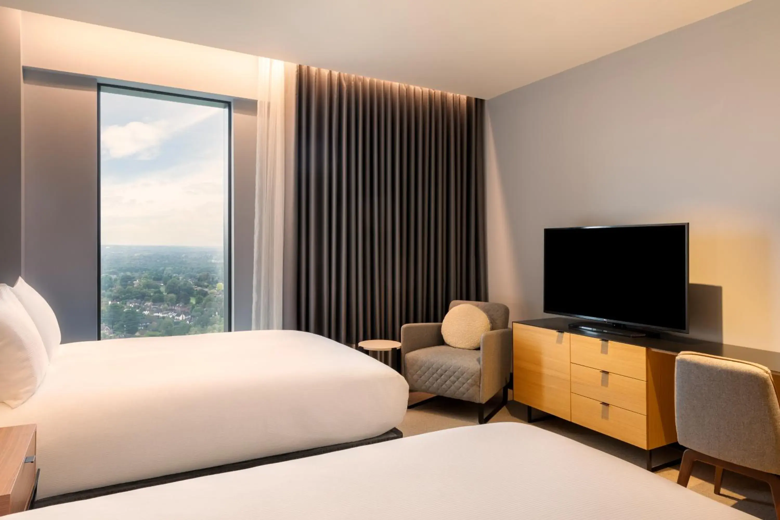 Double Room with Two Double Beds in Hilton Woking Double Room with Two Double Beds in Hilton Woking