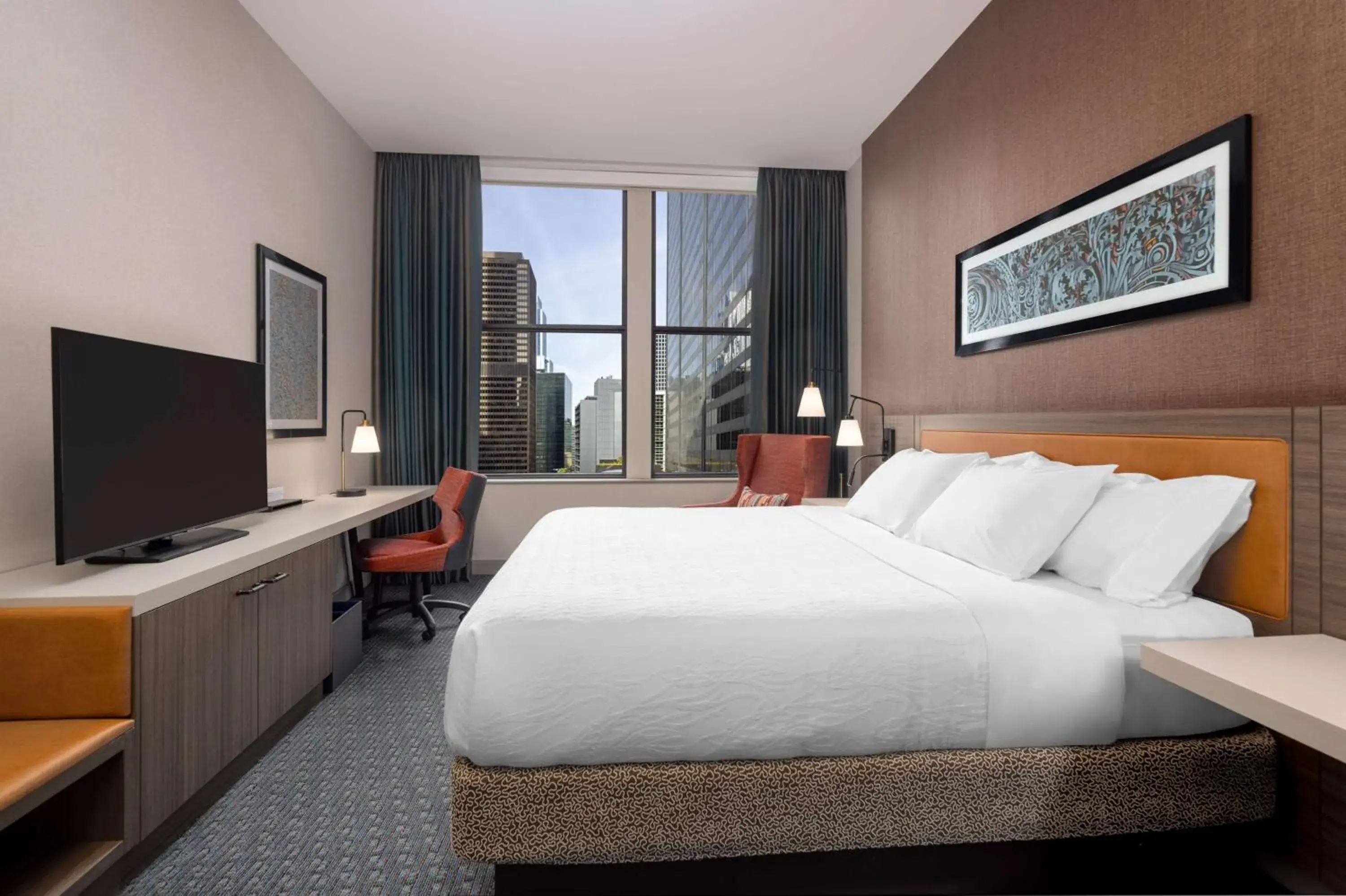 Bedroom, Bed in Hilton Garden Inn- Chicago Central Loop Bedroom, Bed in Hilton Garden Inn- Chicago Central Loop