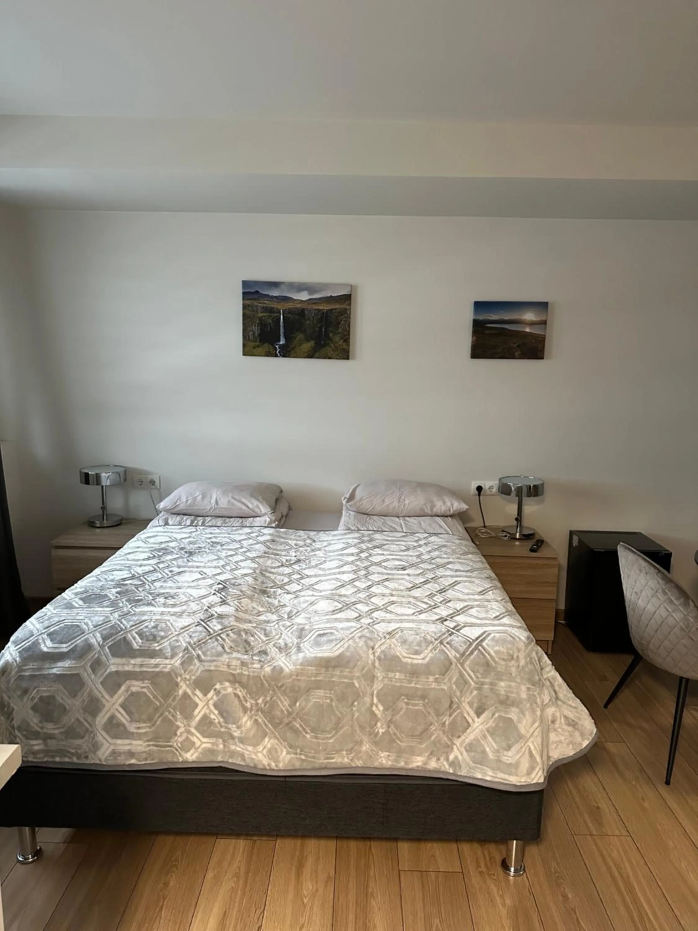 Bed in Helgrindur Guesthouse