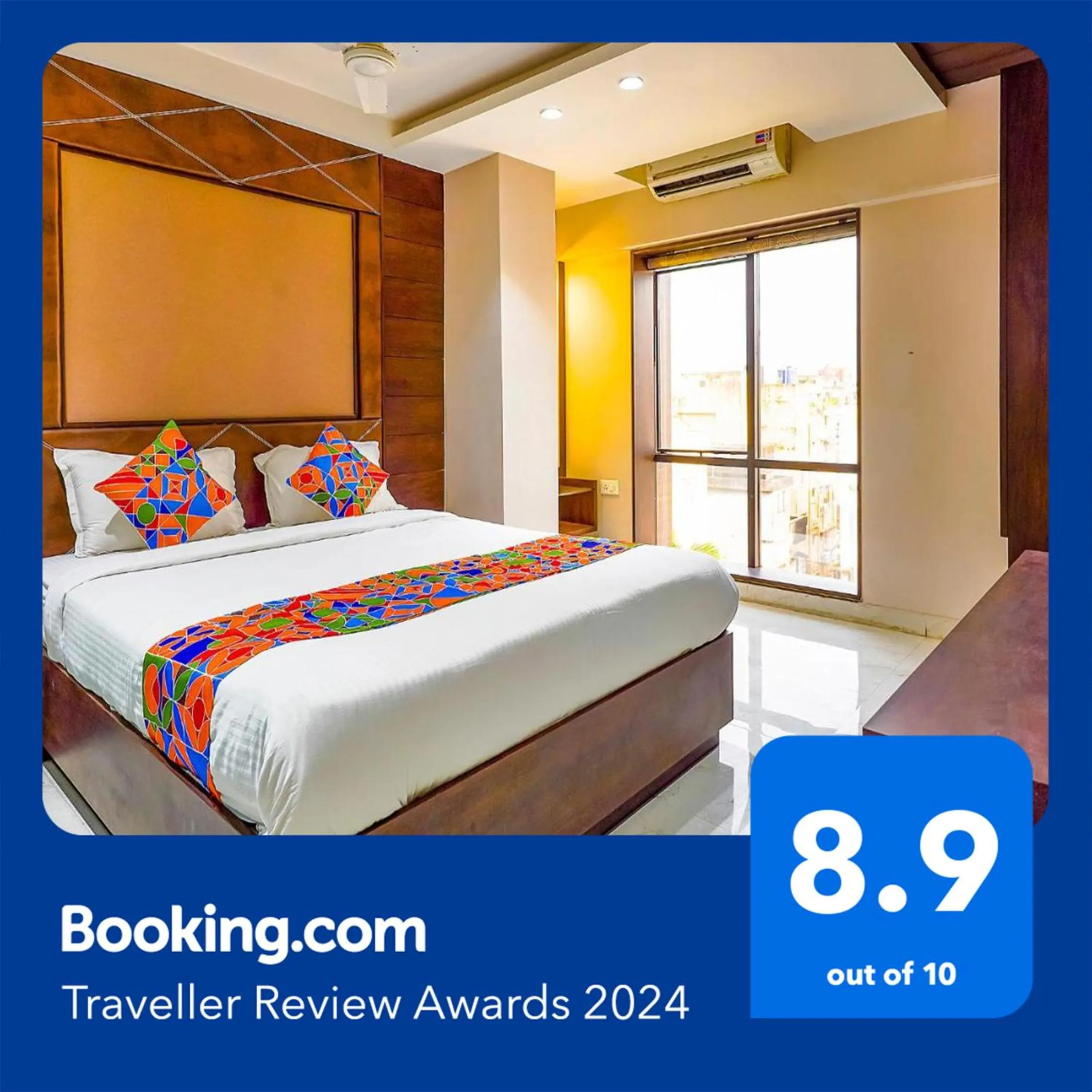 Bed in FabHotel Eros 211 - Nr Sreebhumi