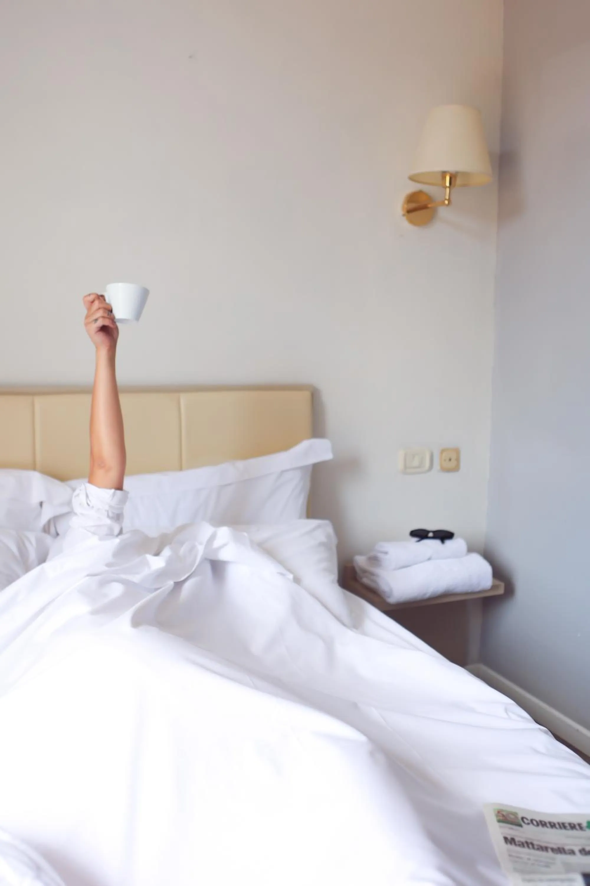 Bed in Hotel L'Aretino