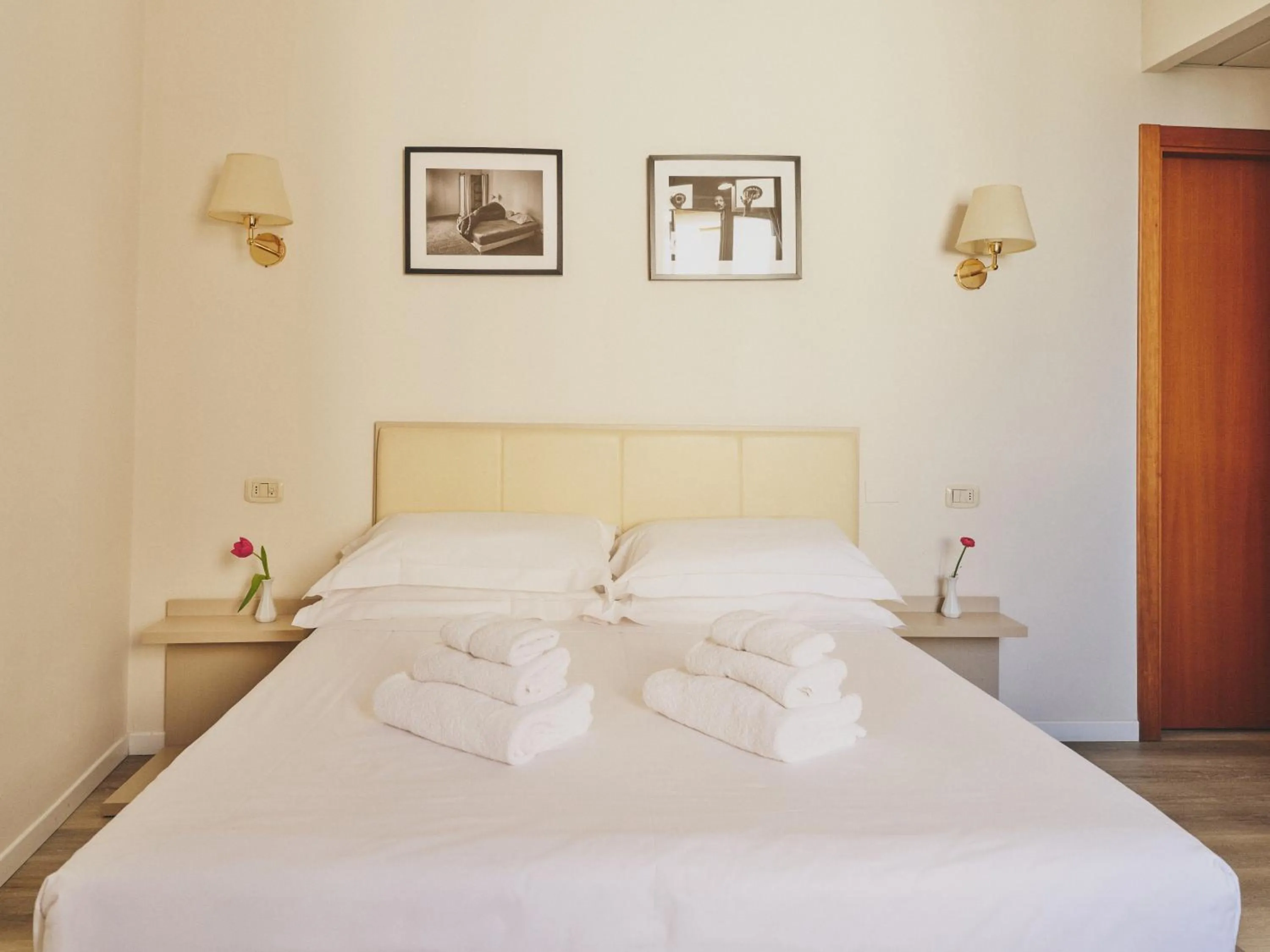 Bed in Hotel L'Aretino