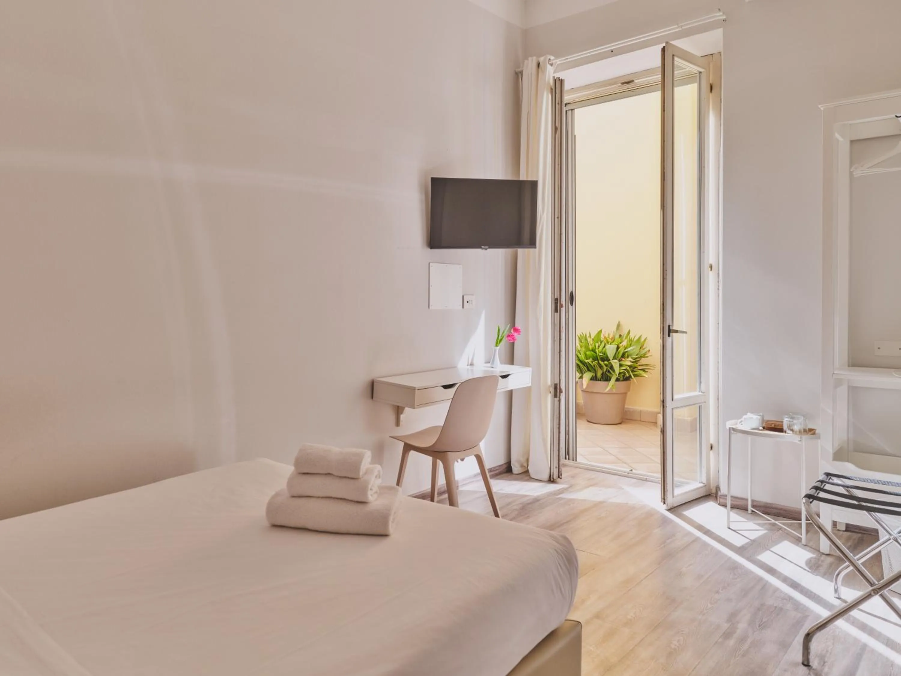 Bed in Hotel L'Aretino