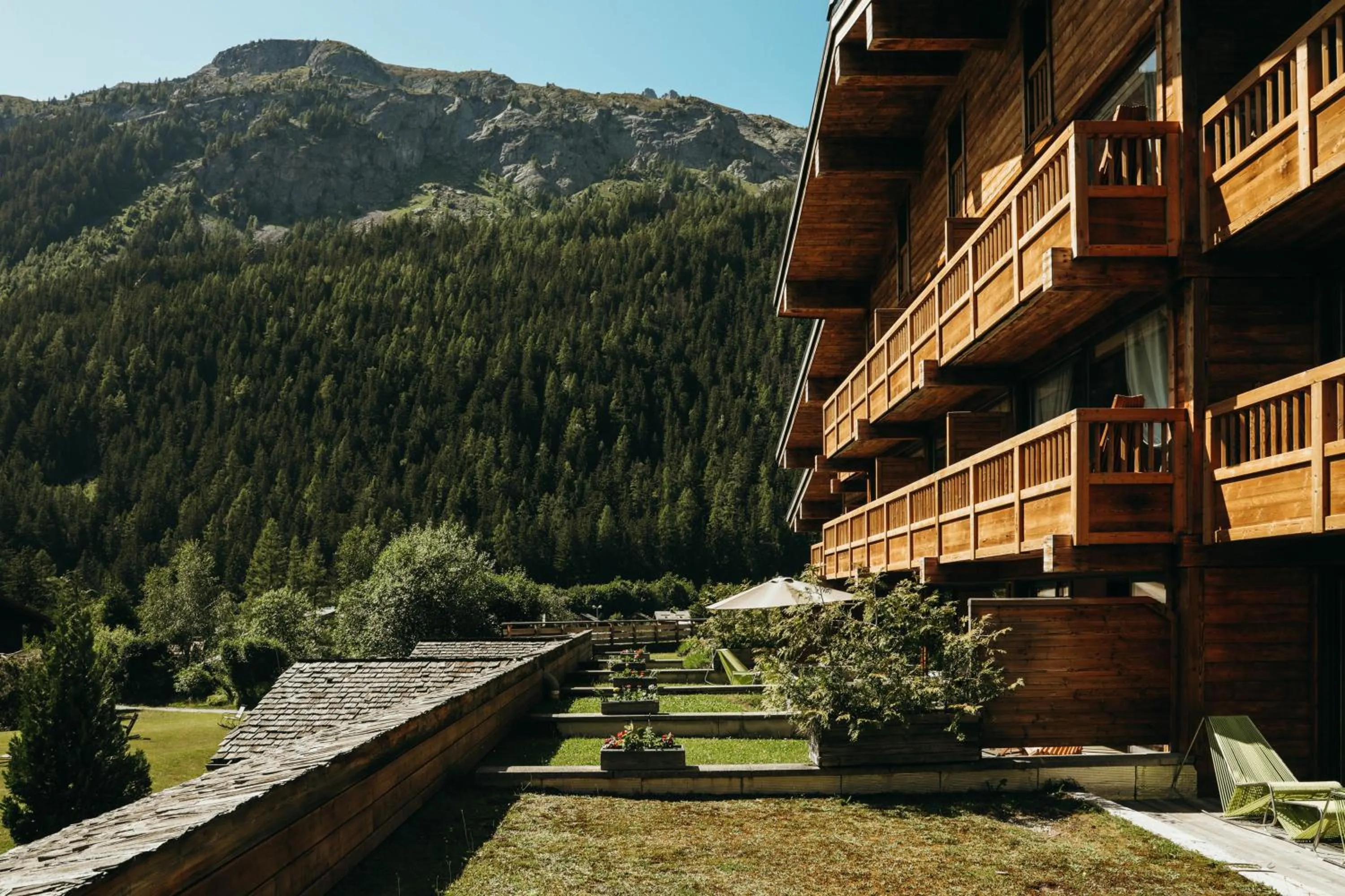 Garden view in Les Grands Montets Hotel & Spa