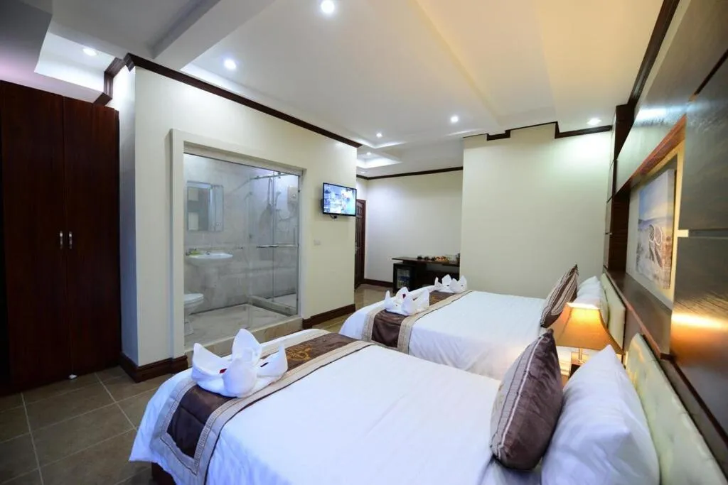 Bed in Vientiane Luxury Hotel