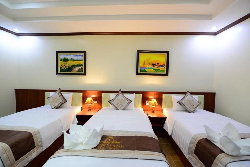 Bed in Vientiane Luxury Hotel